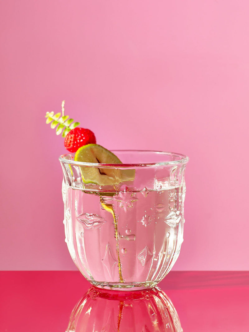 Eleanor Bowmer glass tumblers Lips & Stars set of 4 280ml - British product