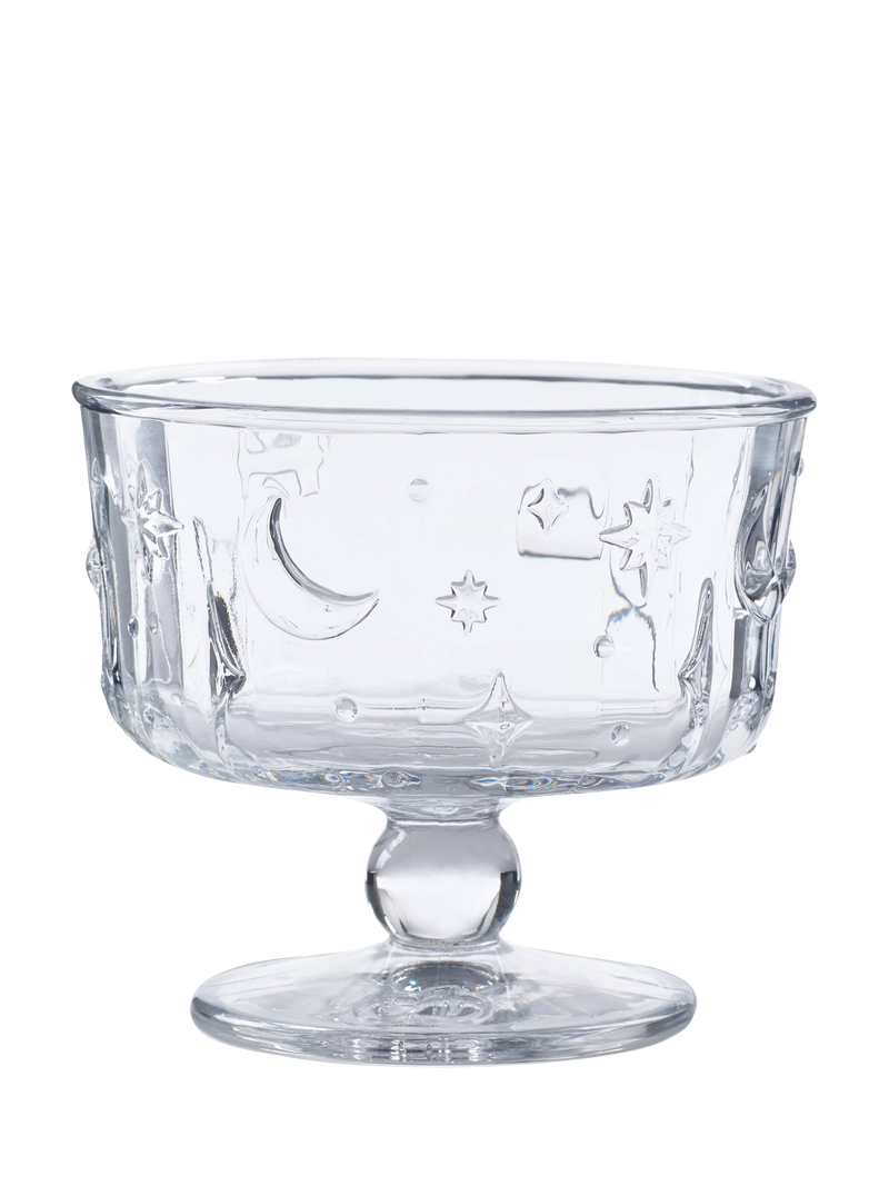Eleanor Bowmer Moon & Stars glass trifle bowl 20cm, imported from the UK