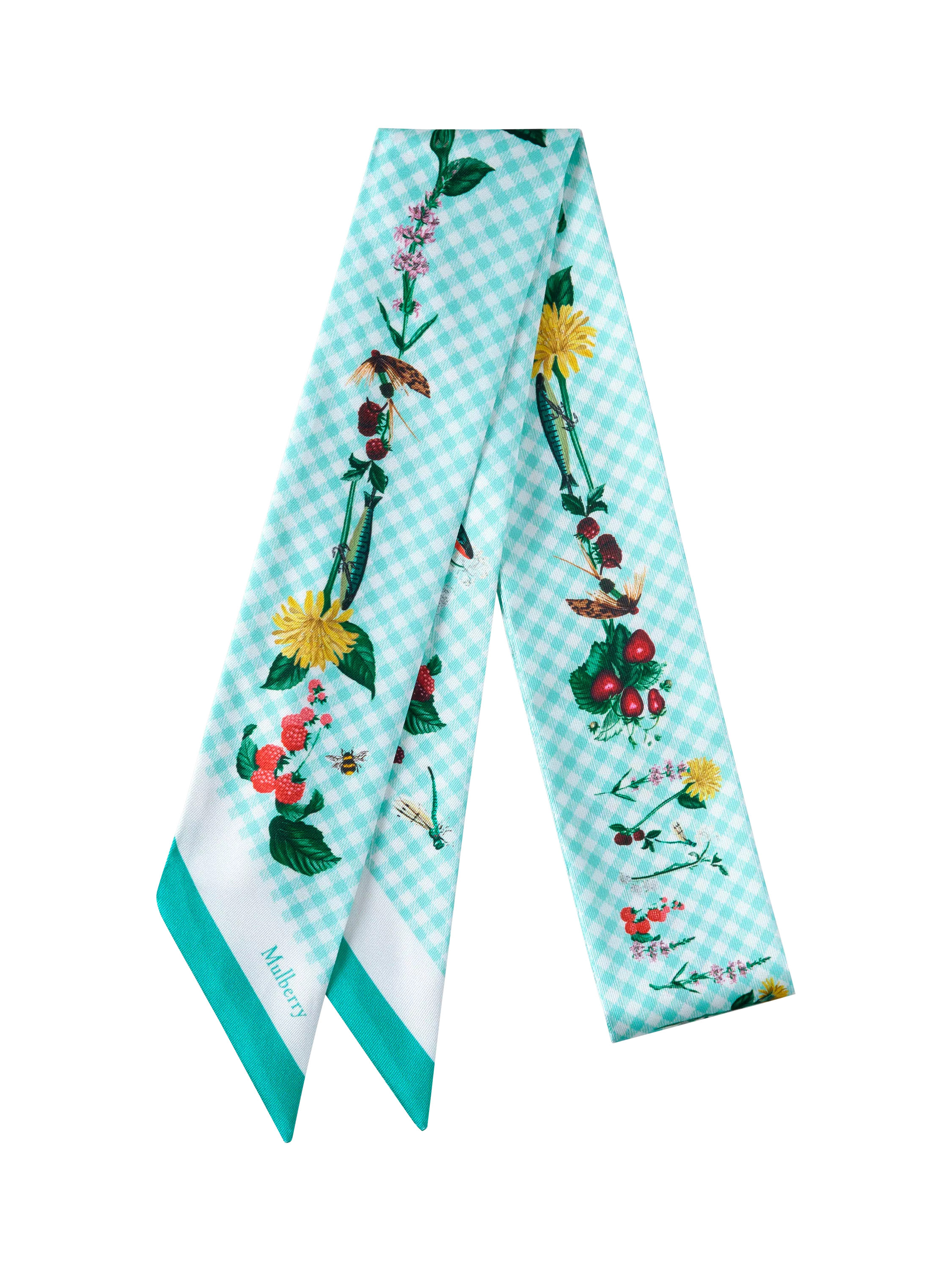 Mulberry Riverside Floral Skinny Scarf