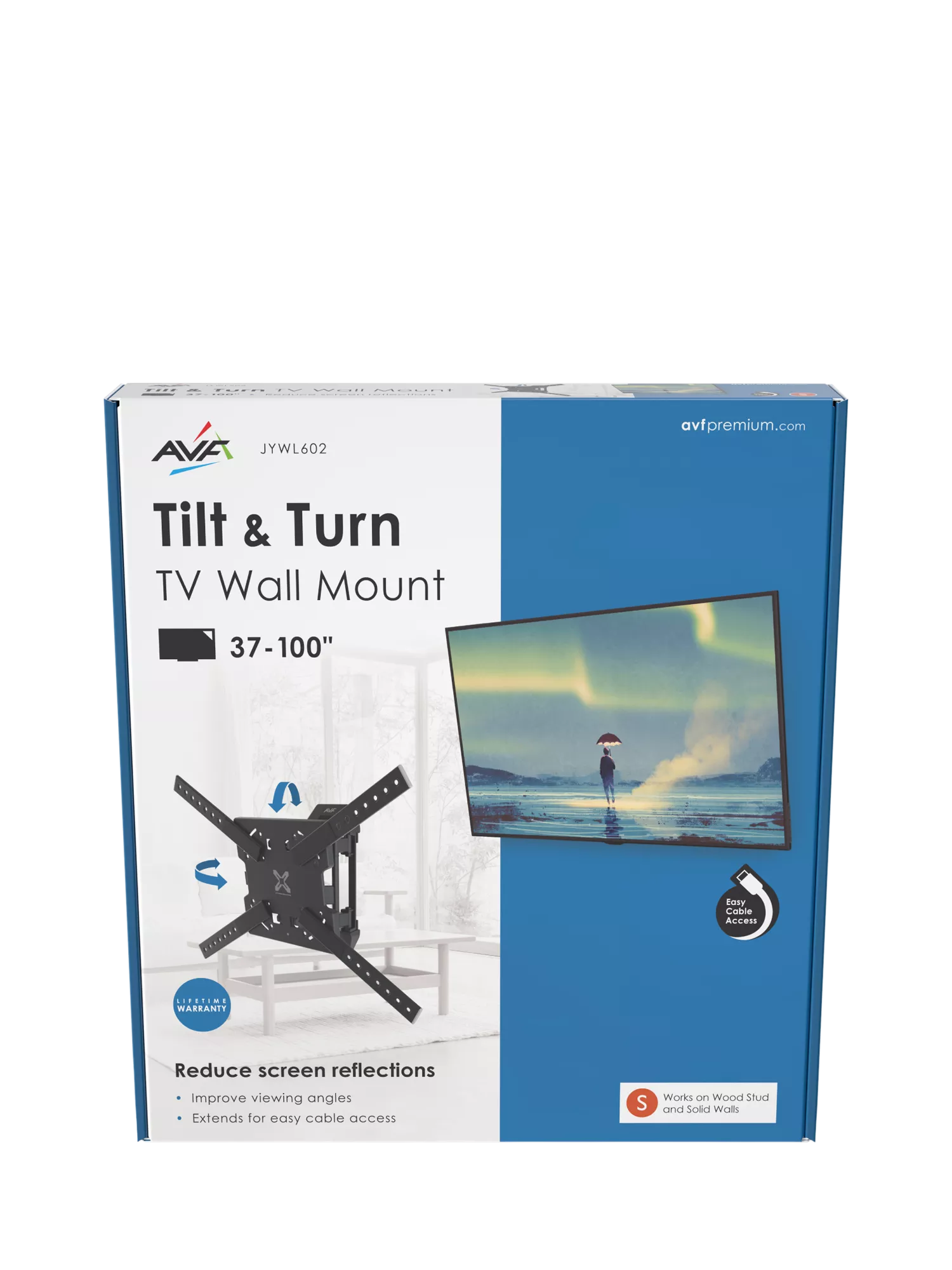AVF tilt and turn TV wall mount for TVs up to 100 inches (British brand)