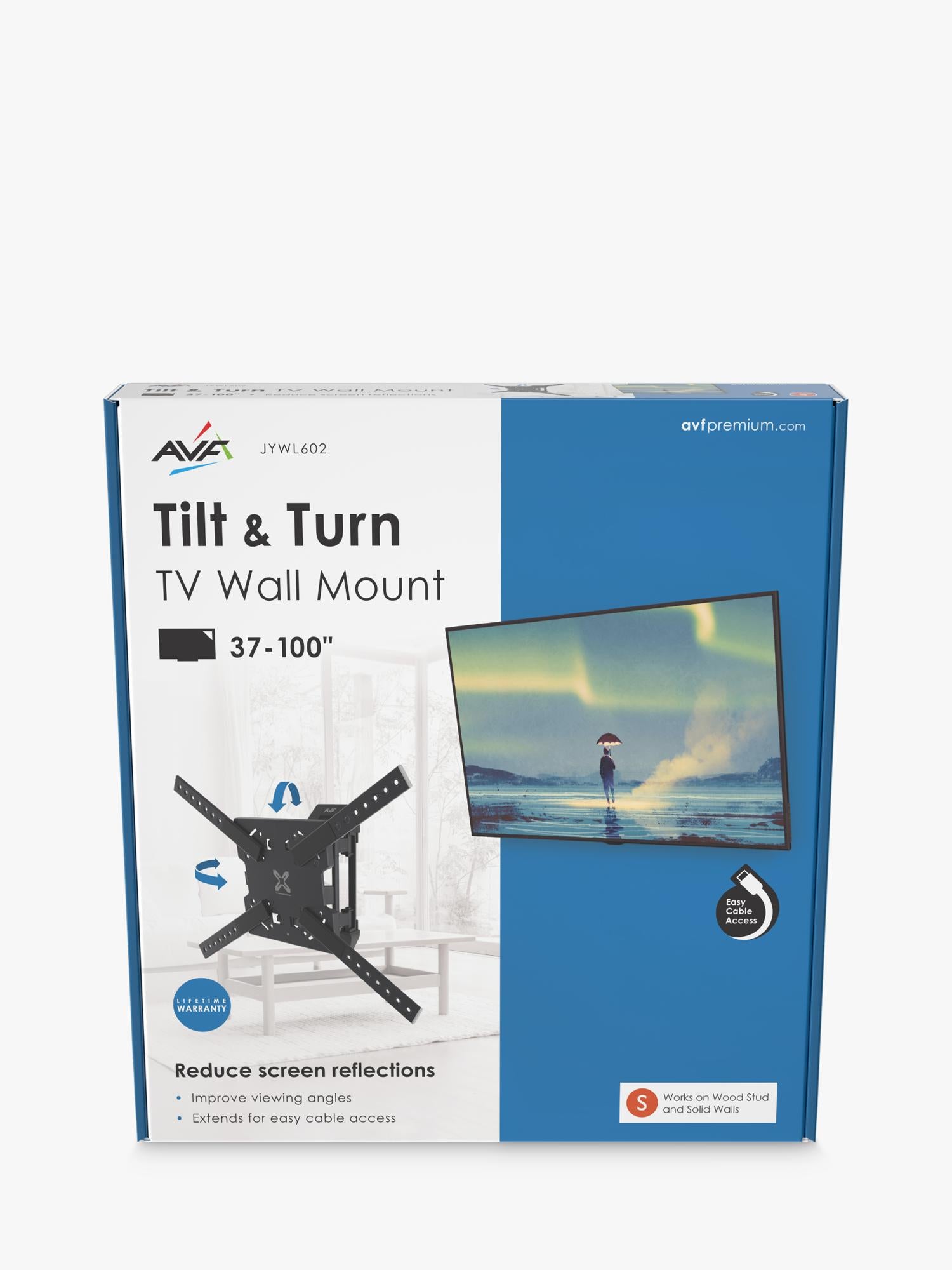 AVF tilt and turn TV wall mount for TVs up to 100 inches (British brand)