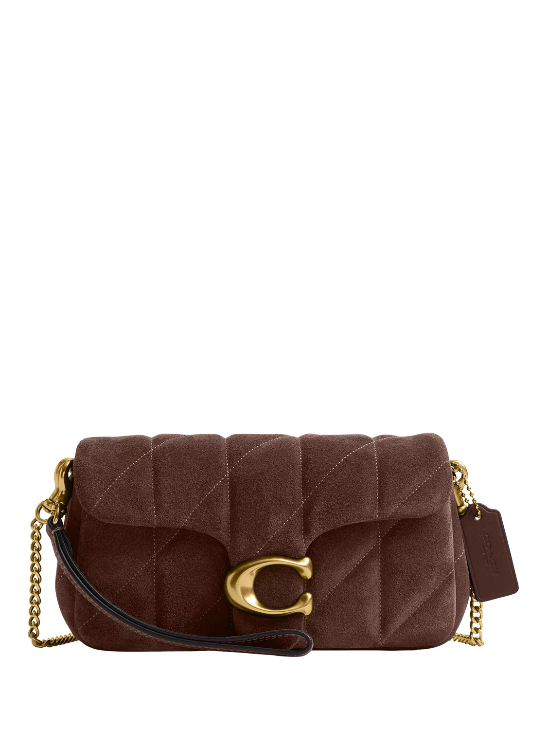Coach quilted suede crossbody bag Dark Chocolate (British brand)