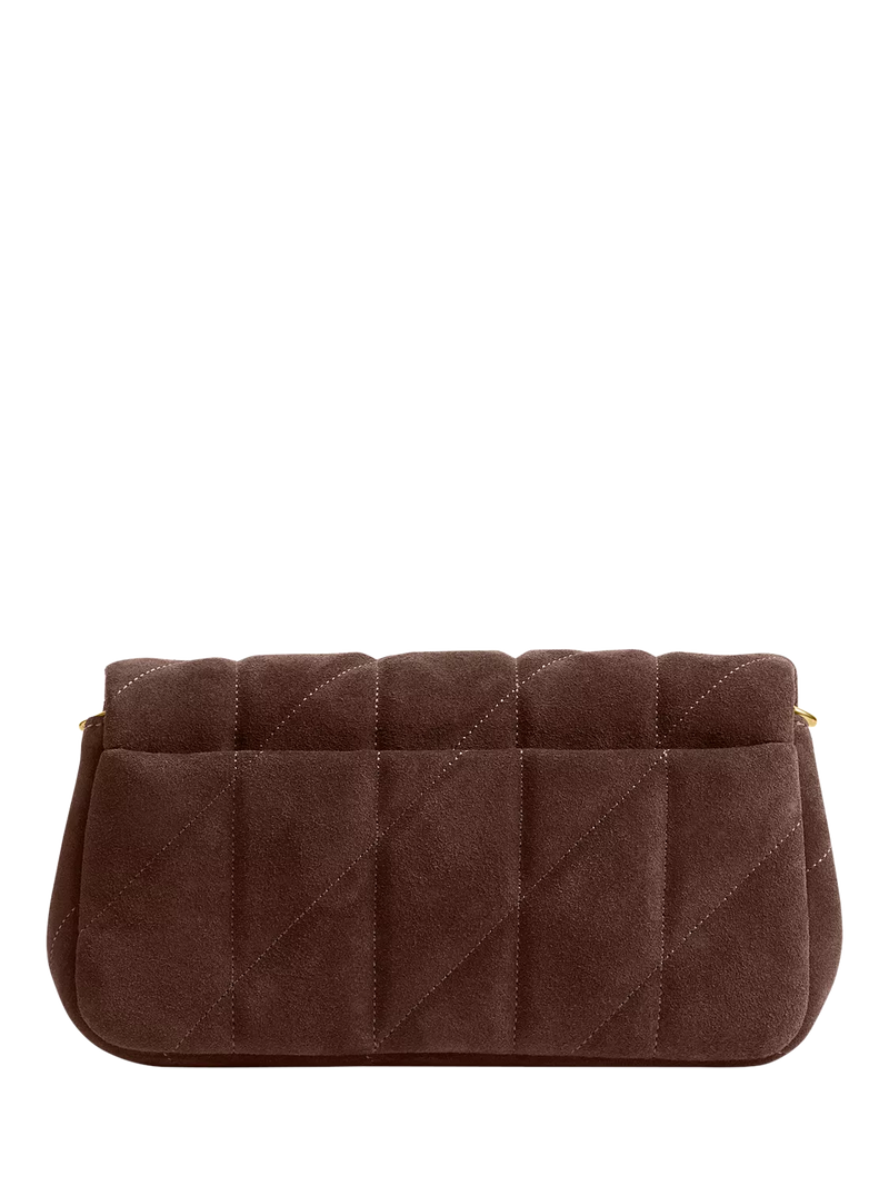 Coach quilted suede crossbody bag Dark Chocolate (British brand)