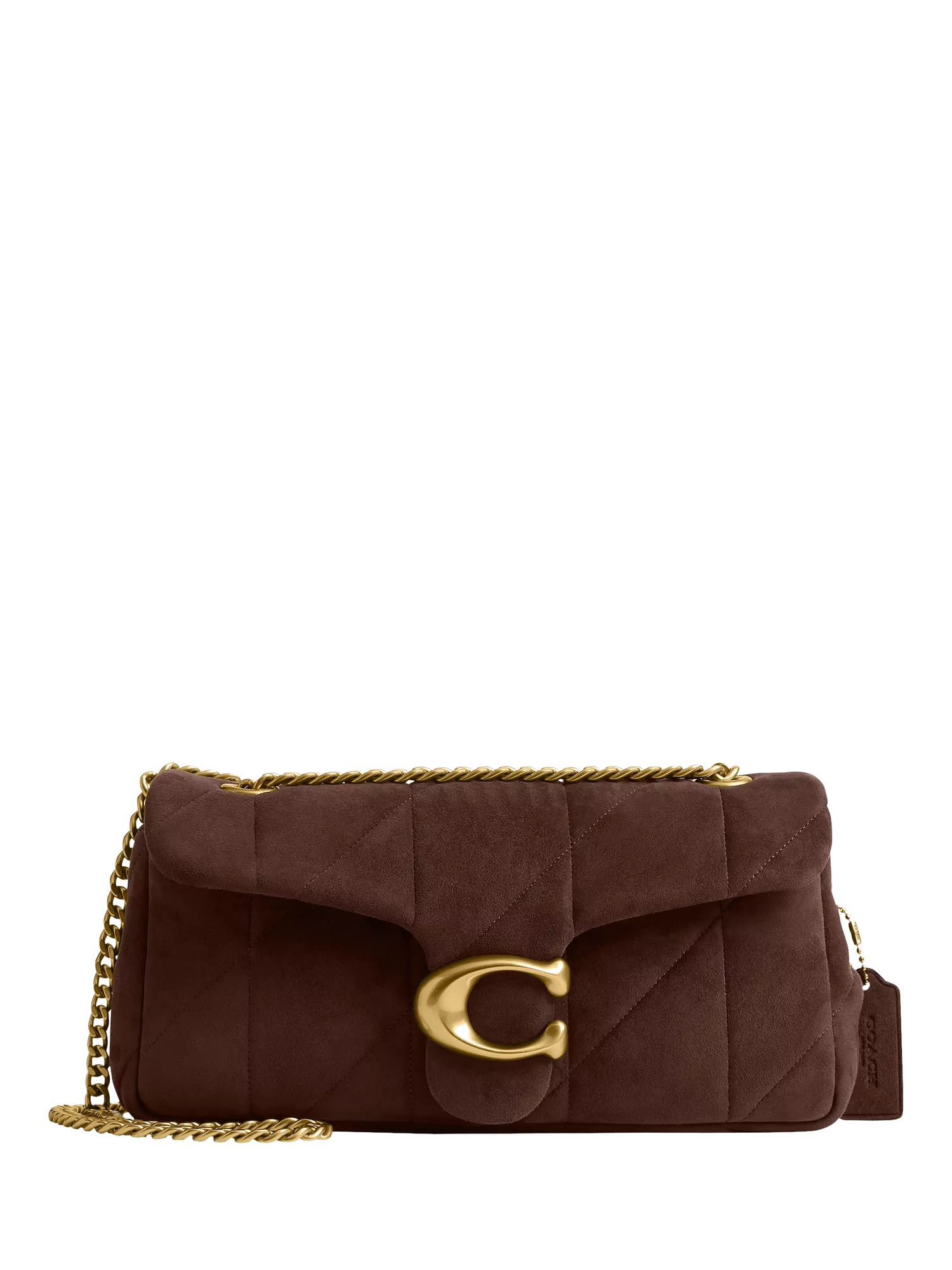 Coach Tabby 26 quilted suede shoulder bag dark chocolate, imported from the UK
