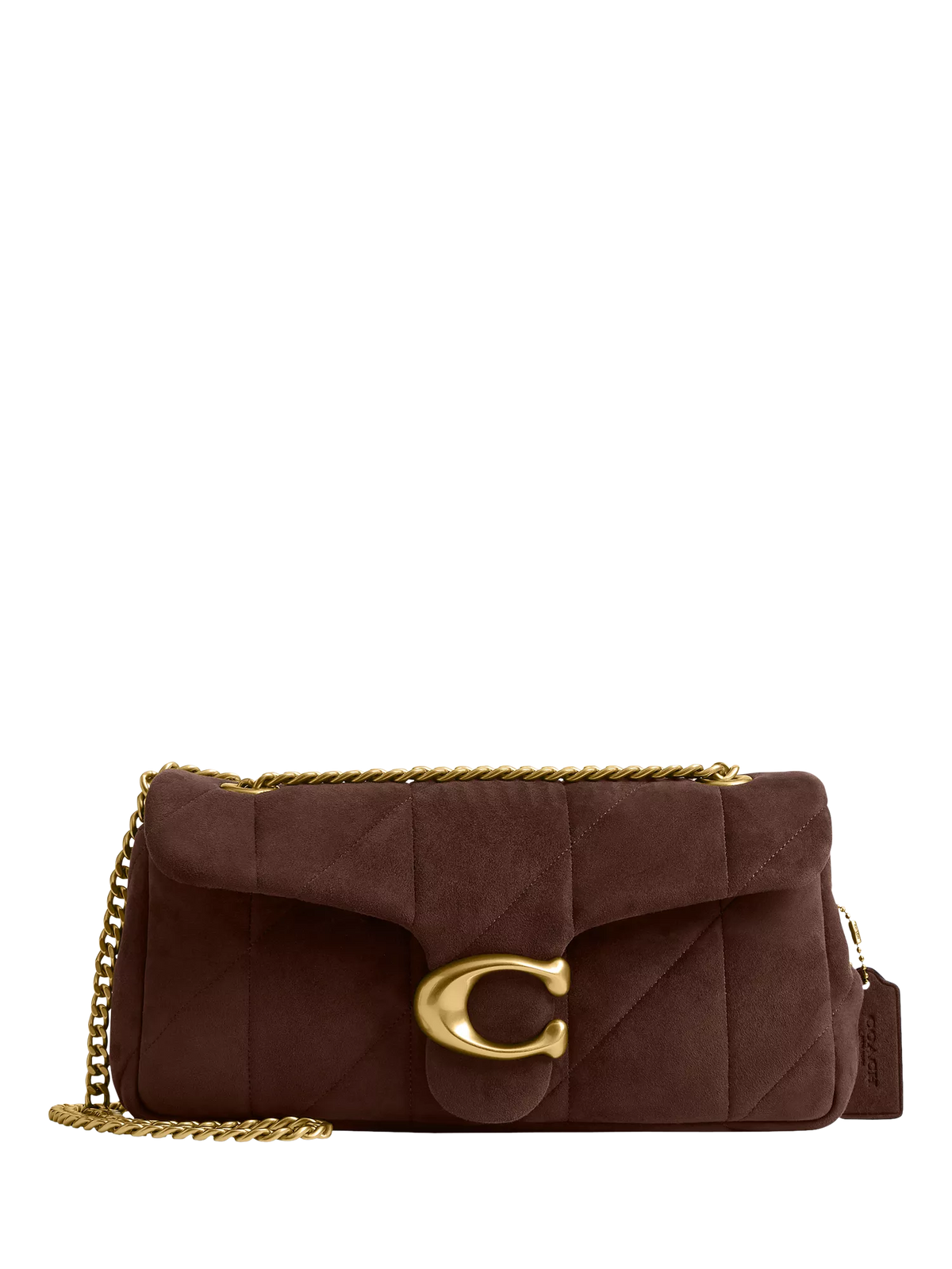 Coach Tabby 26 quilted suede shoulder bag dark chocolate, imported from the UK