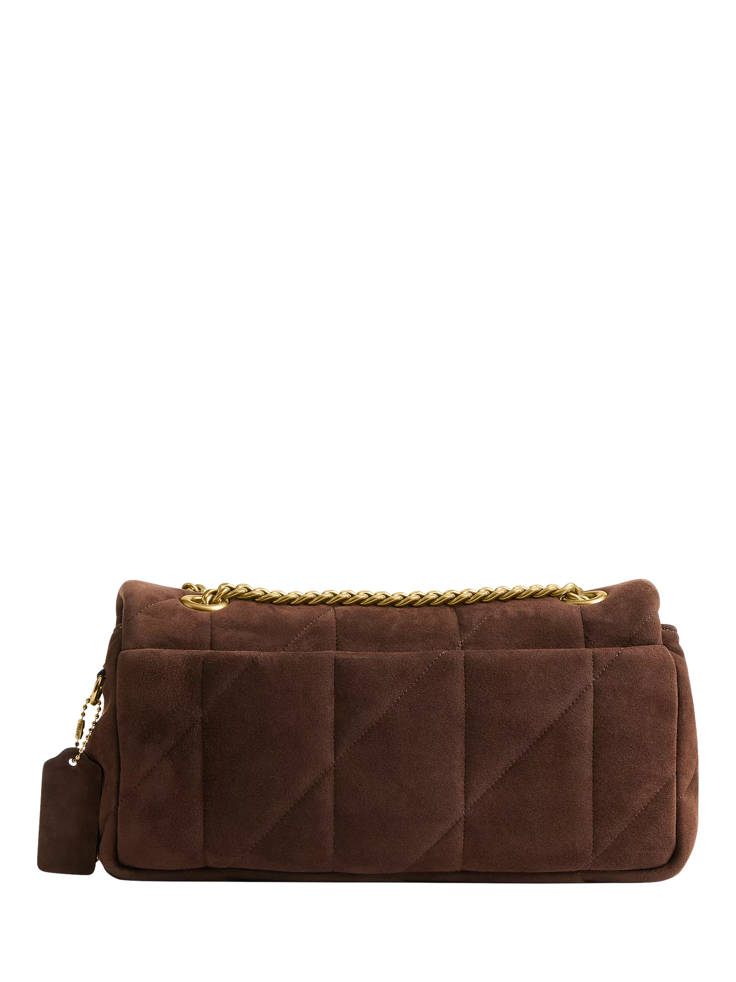 Coach Tabby 26 quilted suede shoulder bag dark chocolate, imported from the UK