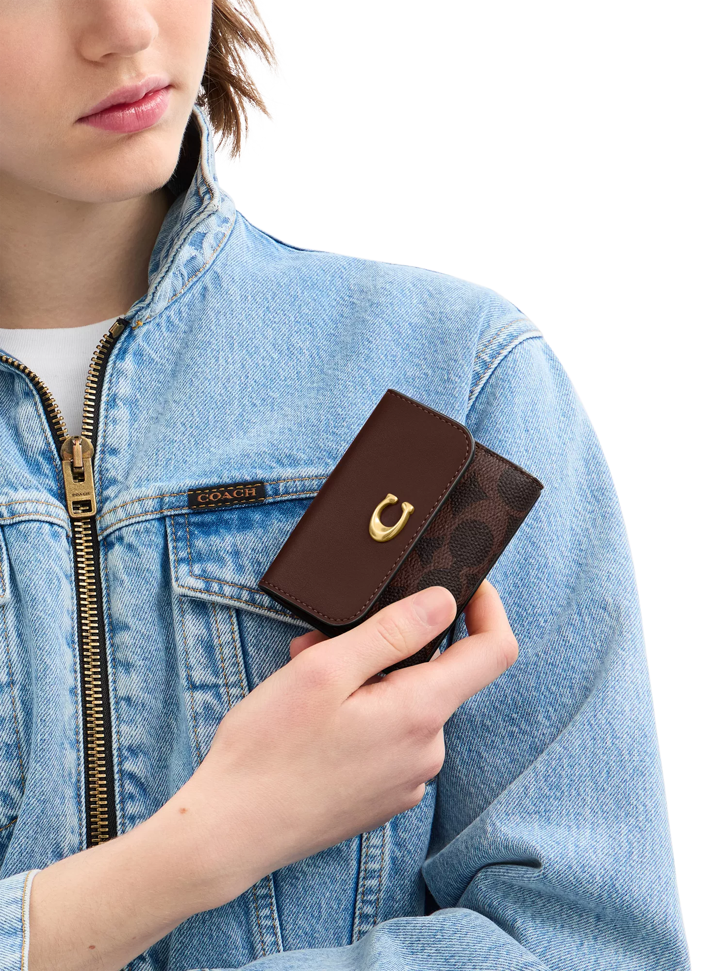 Coach leather card holder wallet in Maple, UK version
