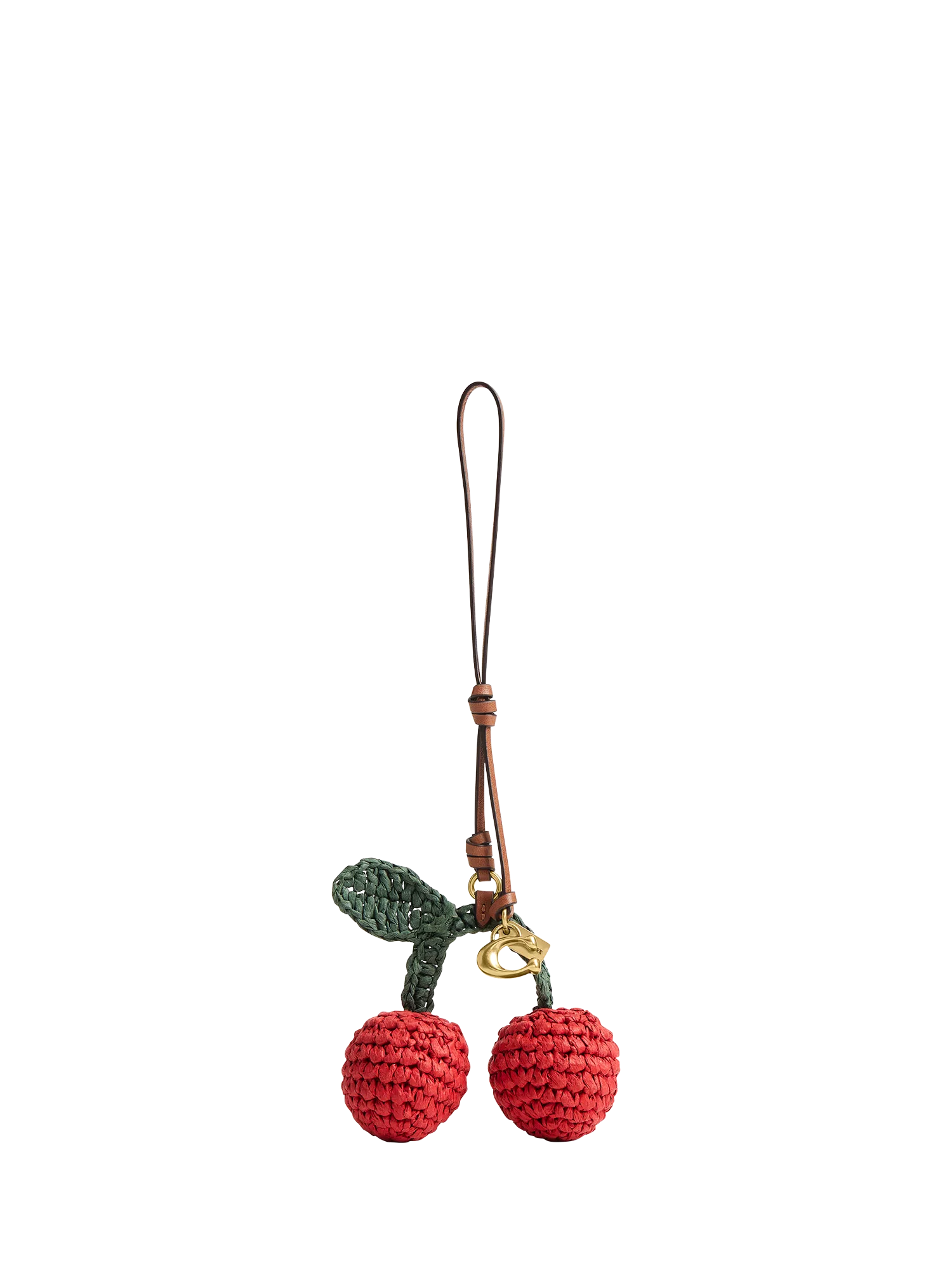 Coach woven straw cherry bag charm multi (British brand)