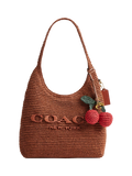 Coach woven straw cherry bag charm multi (British brand)