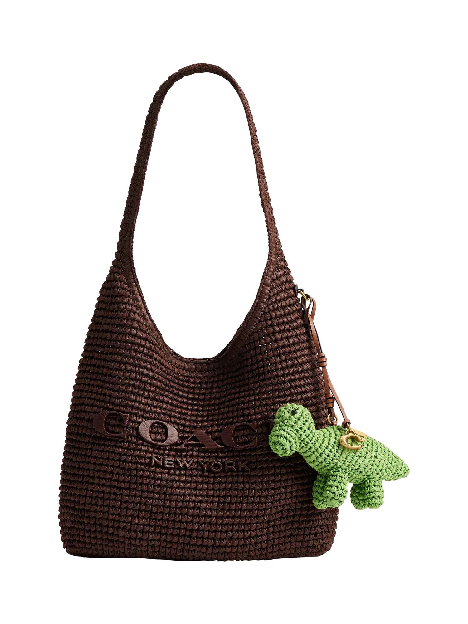 Coach straw Dino bag charm W13.4x9.5cm, UK version