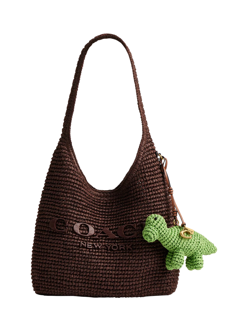 Coach straw Dino bag charm W13.4x9.5cm, UK version
