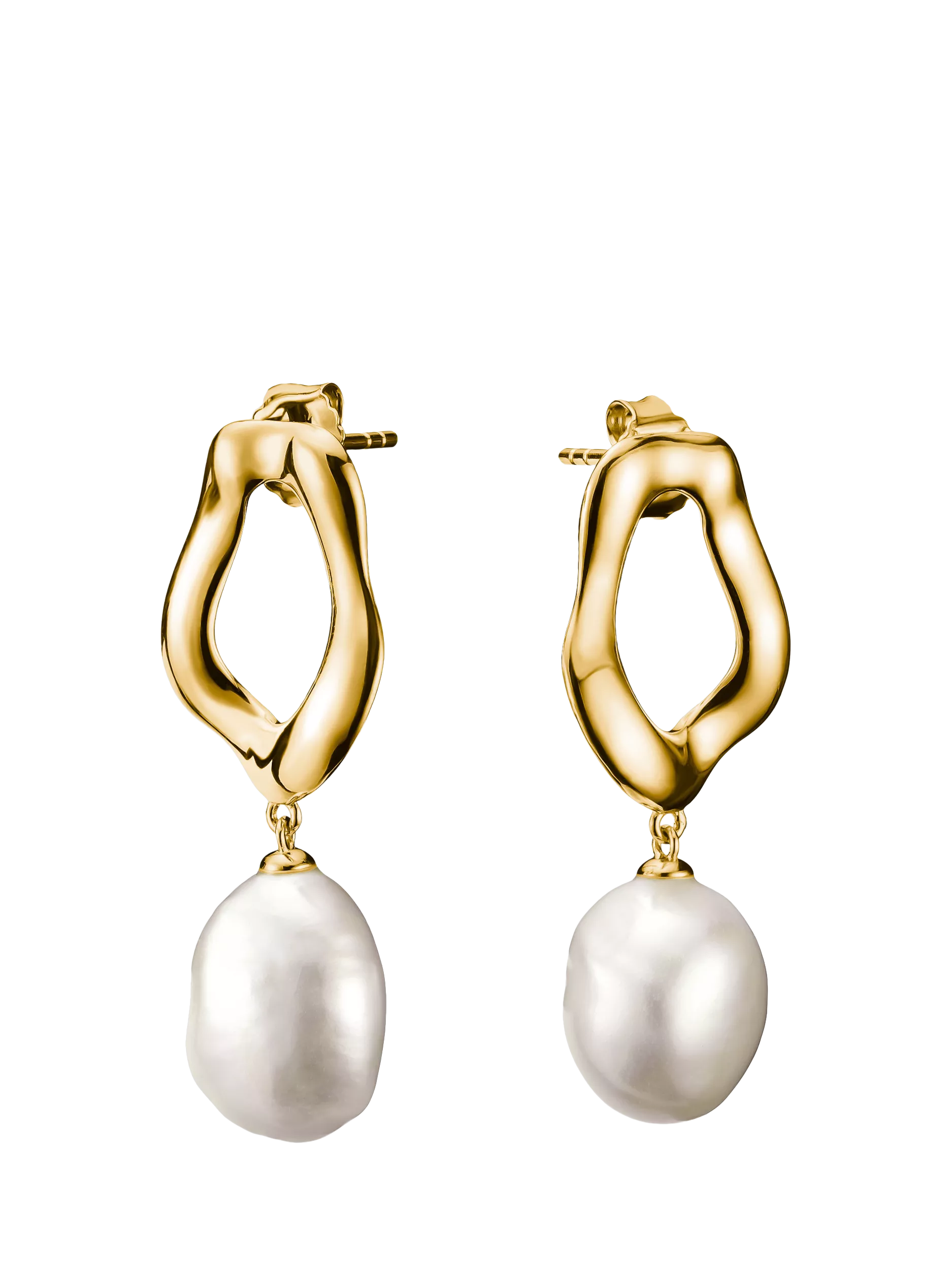 Thomas Sabo gold-plated pearl drop earrings, imported from the UK