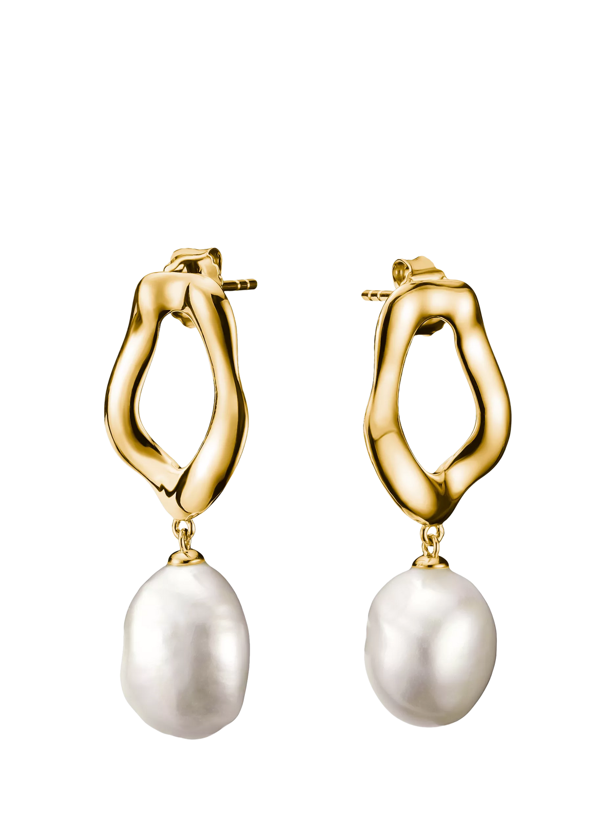 Thomas Sabo gold-plated pearl drop earrings, imported from the UK