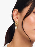 Thomas Sabo gold-plated pearl drop earrings, imported from the UK
