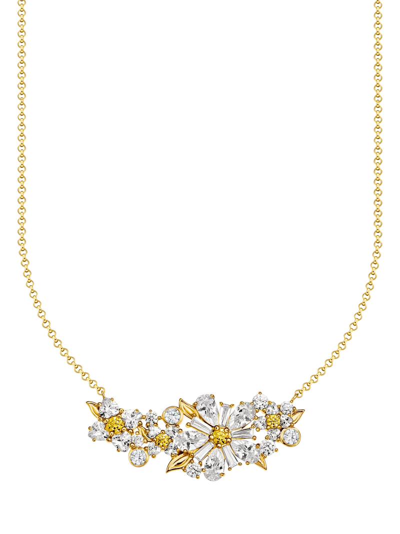 Thomas Sabo crystal flower beaded chain necklace 40-45cm, imported from the UK