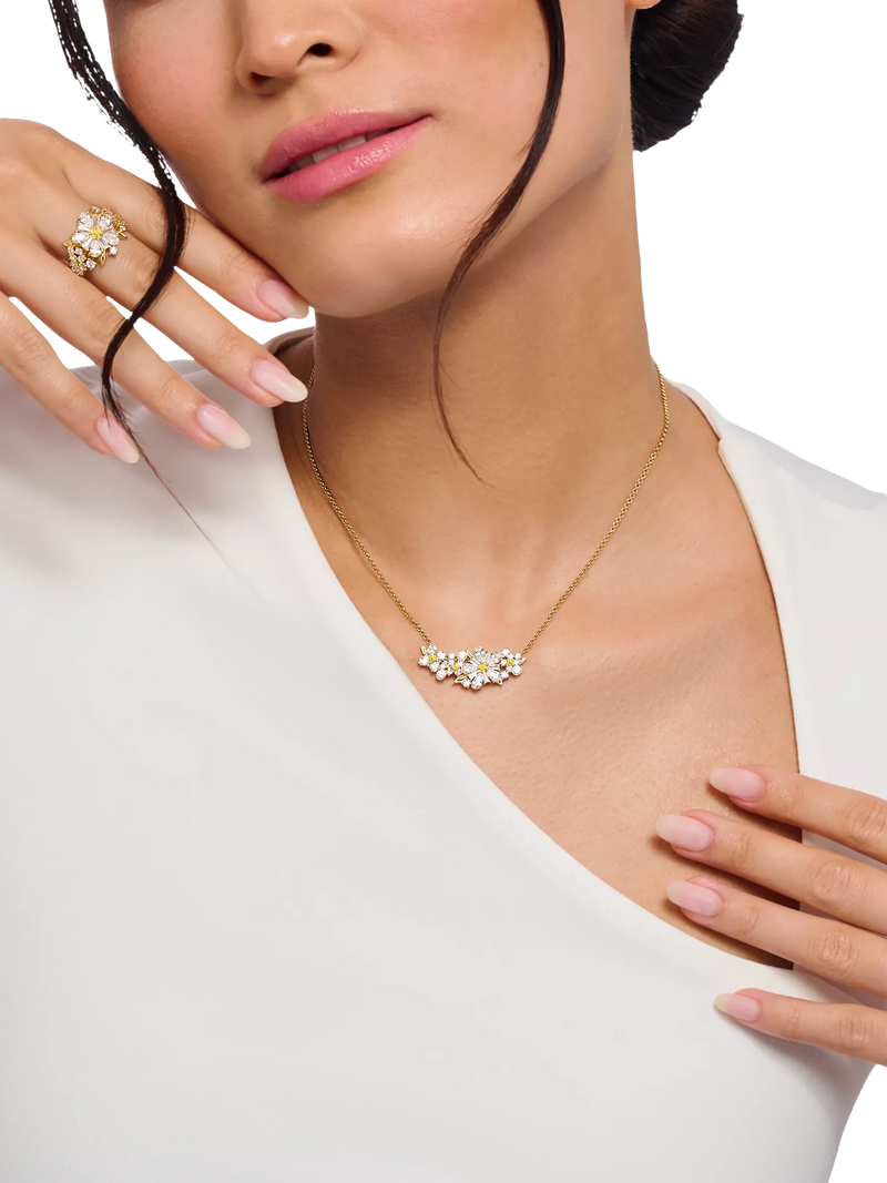 Thomas Sabo crystal flower beaded chain necklace 40-45cm, imported from the UK
