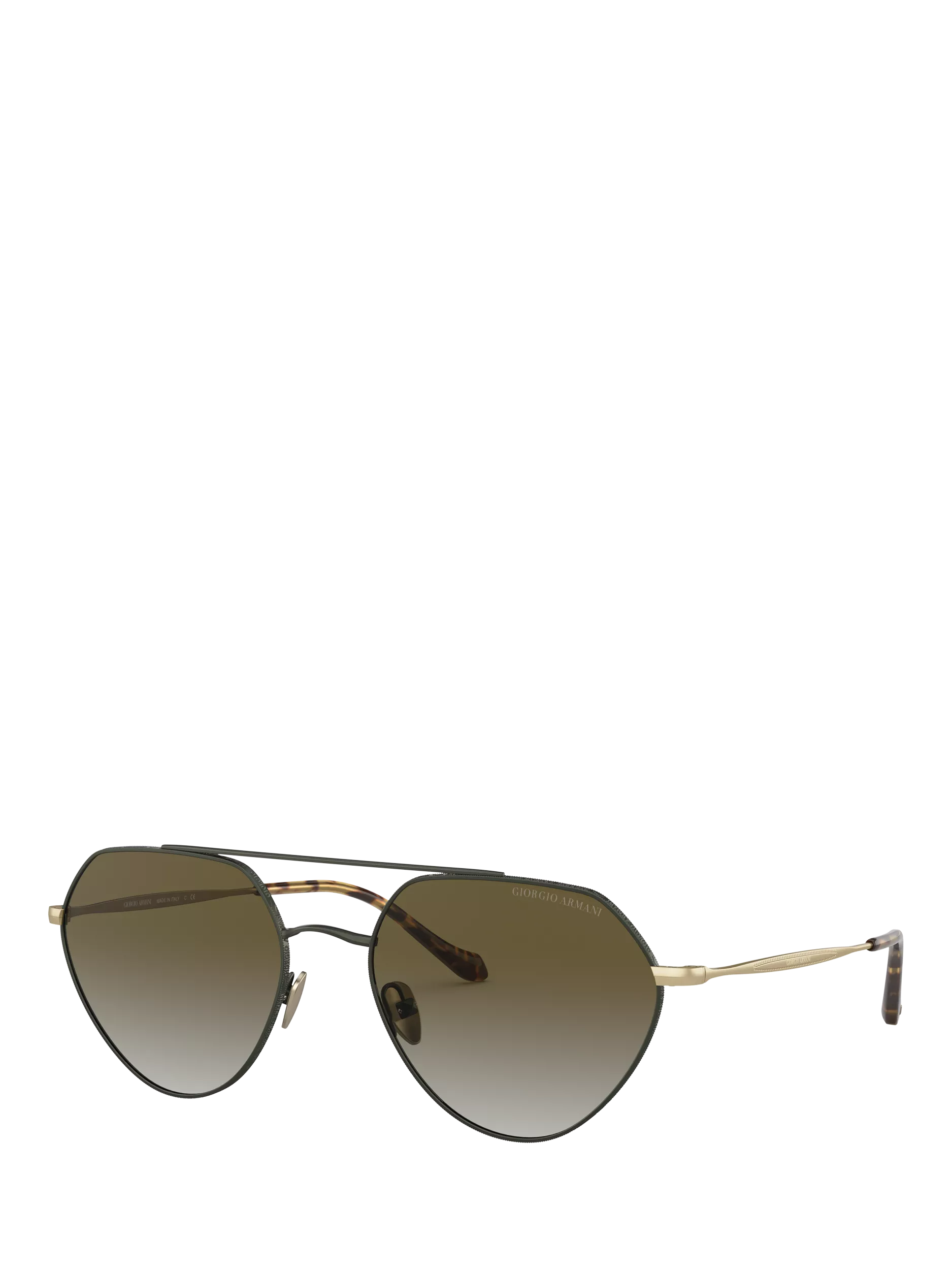 Giorgio Armani matte green irregular sunglasses with gradient lenses, imported from the UK
