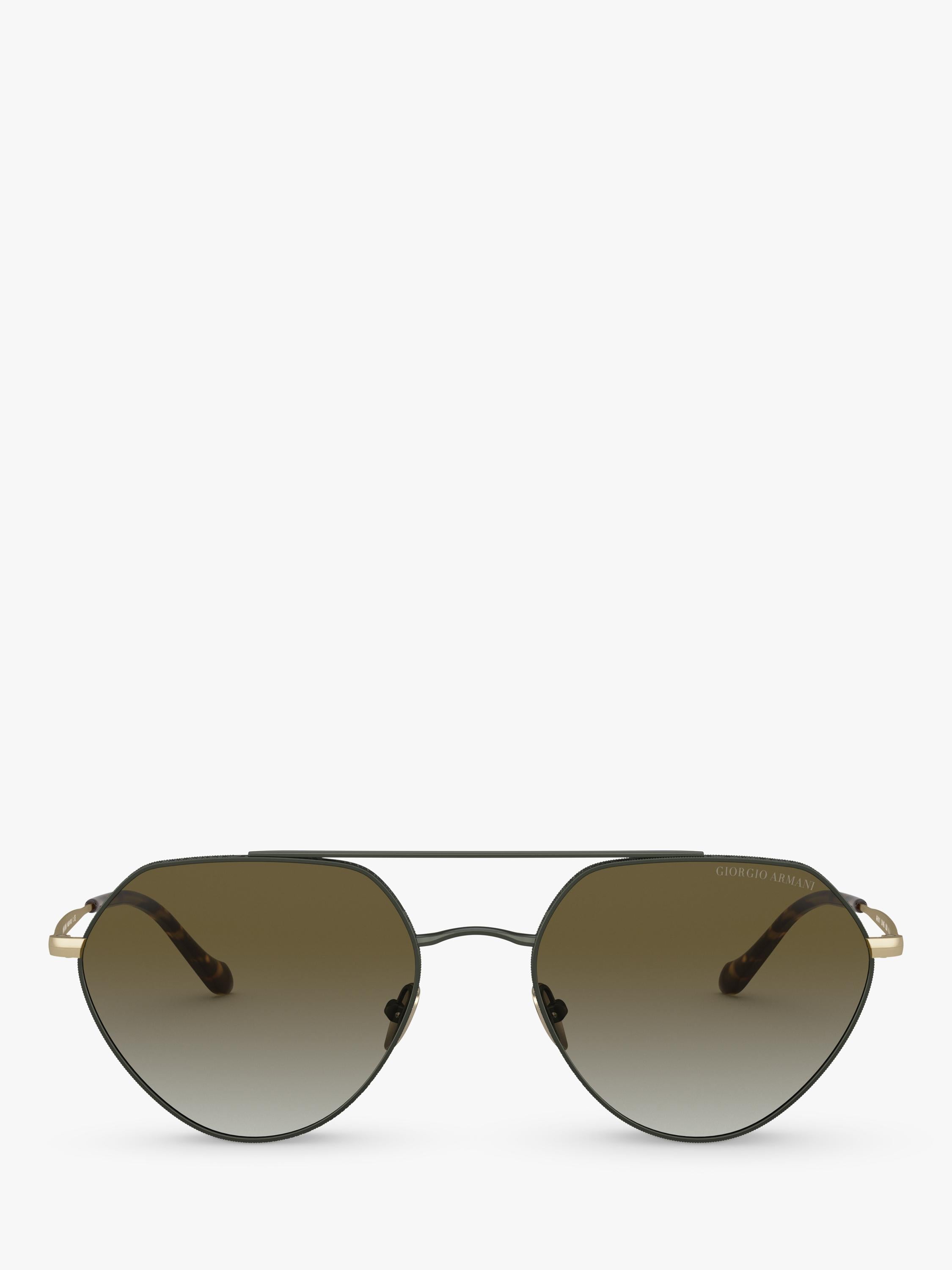 Giorgio Armani matte green irregular sunglasses with gradient lenses, imported from the UK