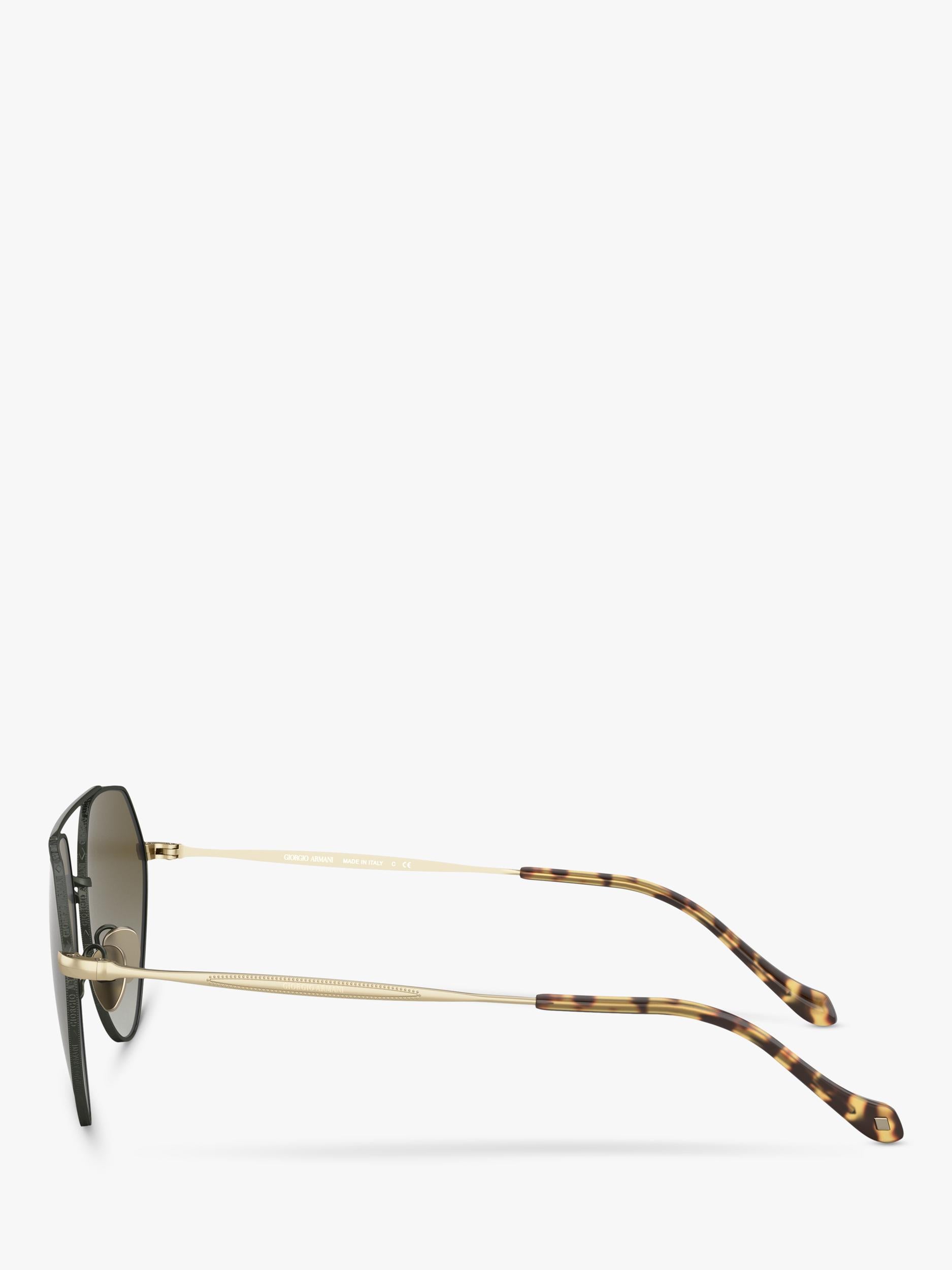 Giorgio Armani matte green irregular sunglasses with gradient lenses, imported from the UK