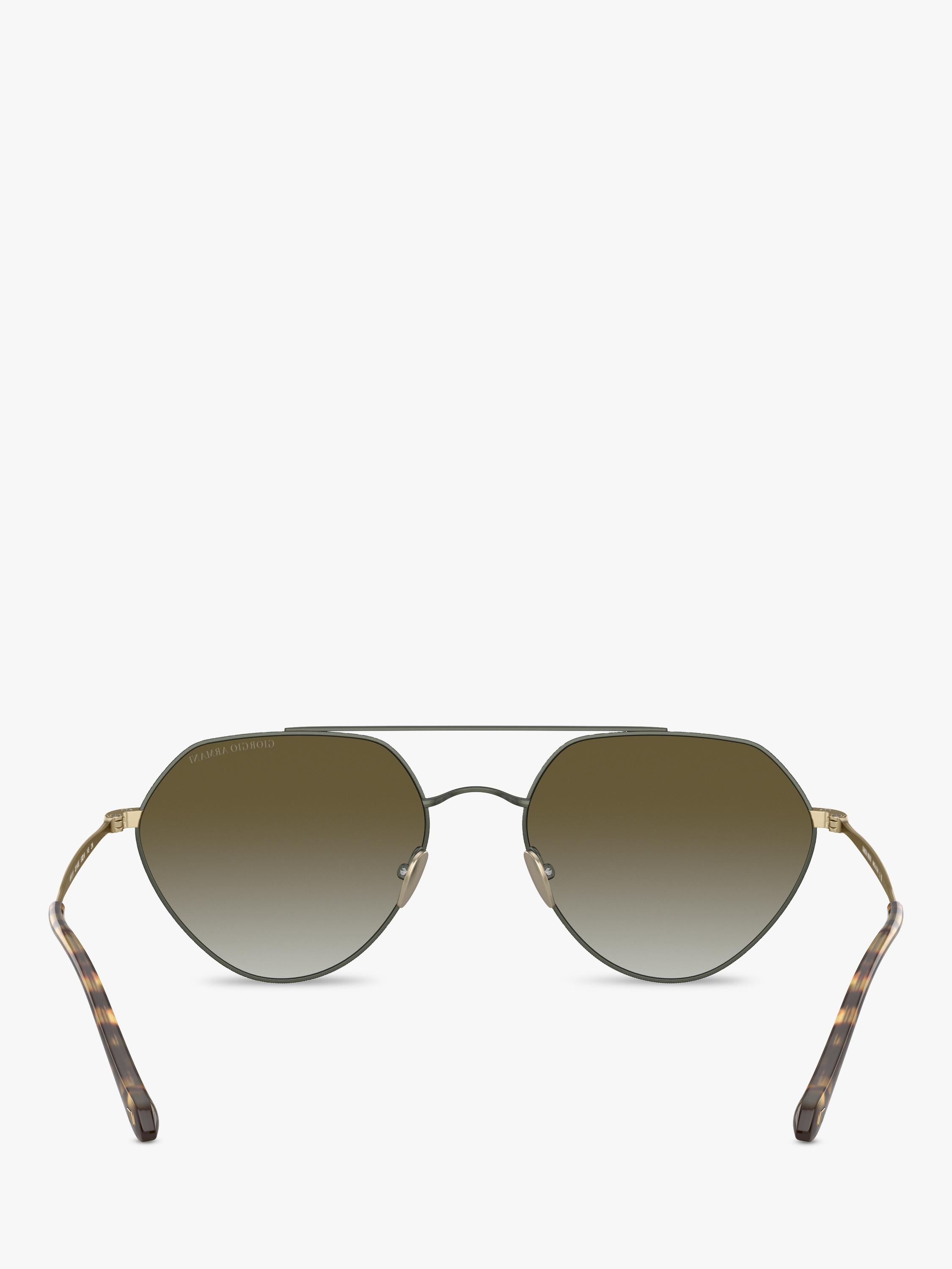 Giorgio Armani matte green irregular sunglasses with gradient lenses, imported from the UK