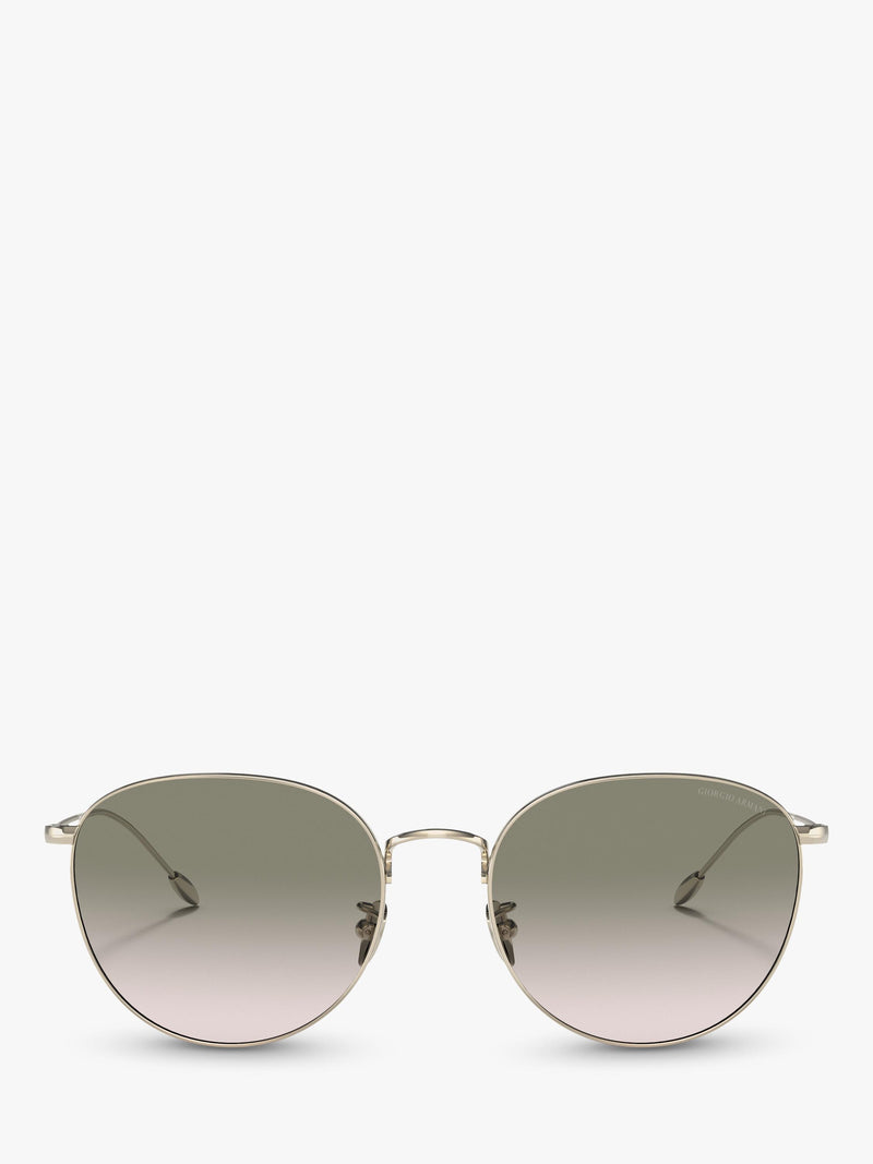 Giorgio Armani women's oval gradient sunglasses pale gold green, imported from the UK
