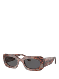 Giorgio Armani AR8182 Women's Rectangular Sunglasses, Grey Havana/Grey