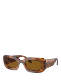 Giorgio Armani AR8182 Women's Rectangular Sunglasses, Red Havana/Brown