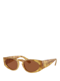 Giorgio Armani AR8216 Men's Rectangular Sunglasses, Yellow Havana/Brown