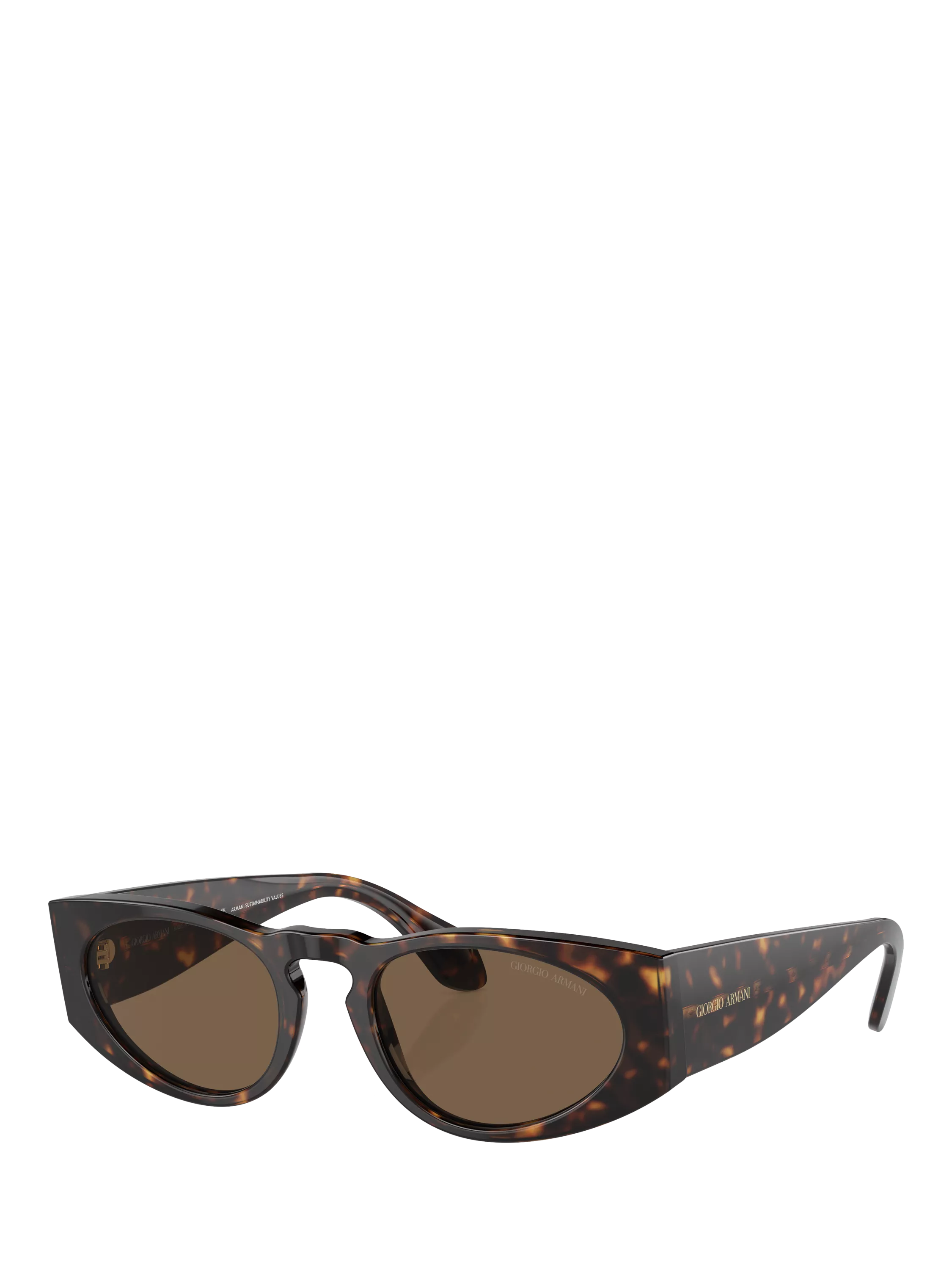 Giorgio Armani AR8216 Men's Rectangular Sunglasses, Havana/Brown