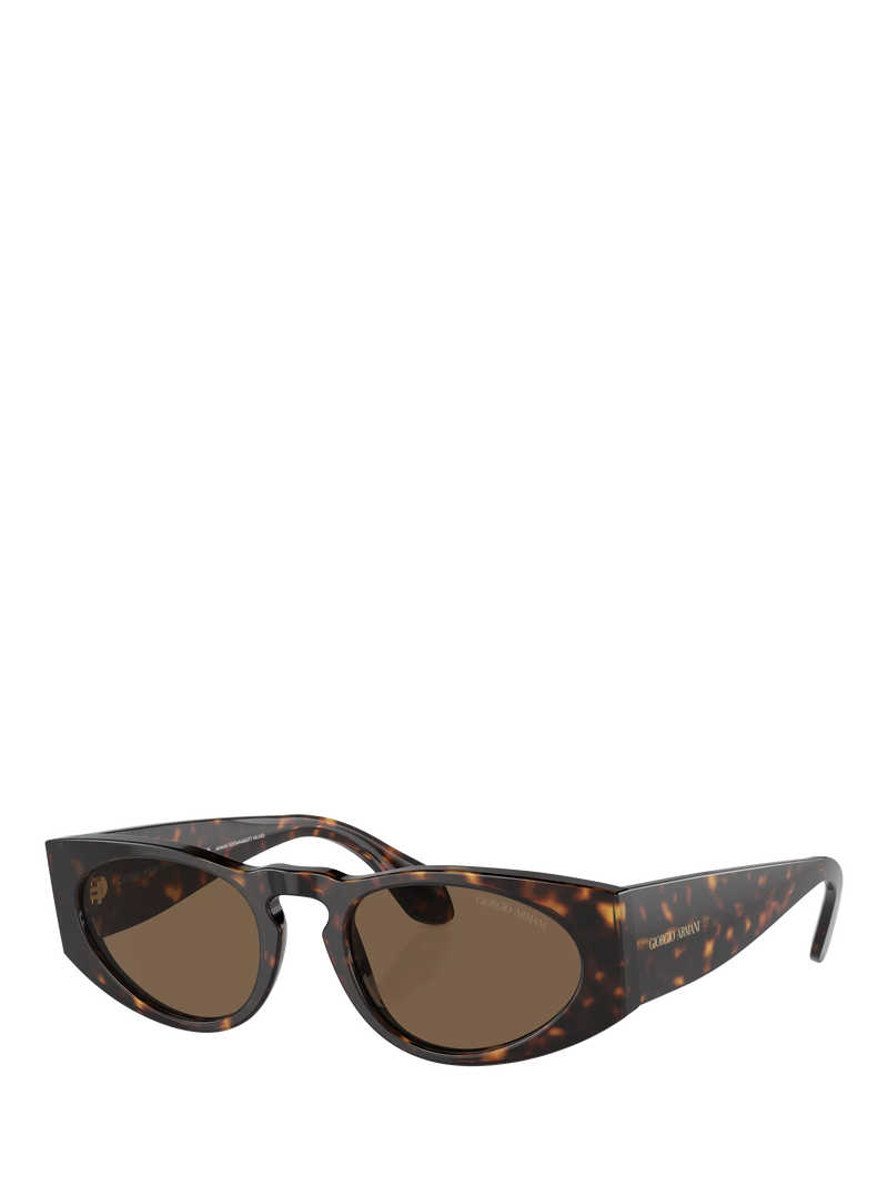 Giorgio Armani AR8216 Men's Rectangular Sunglasses, Havana/Brown