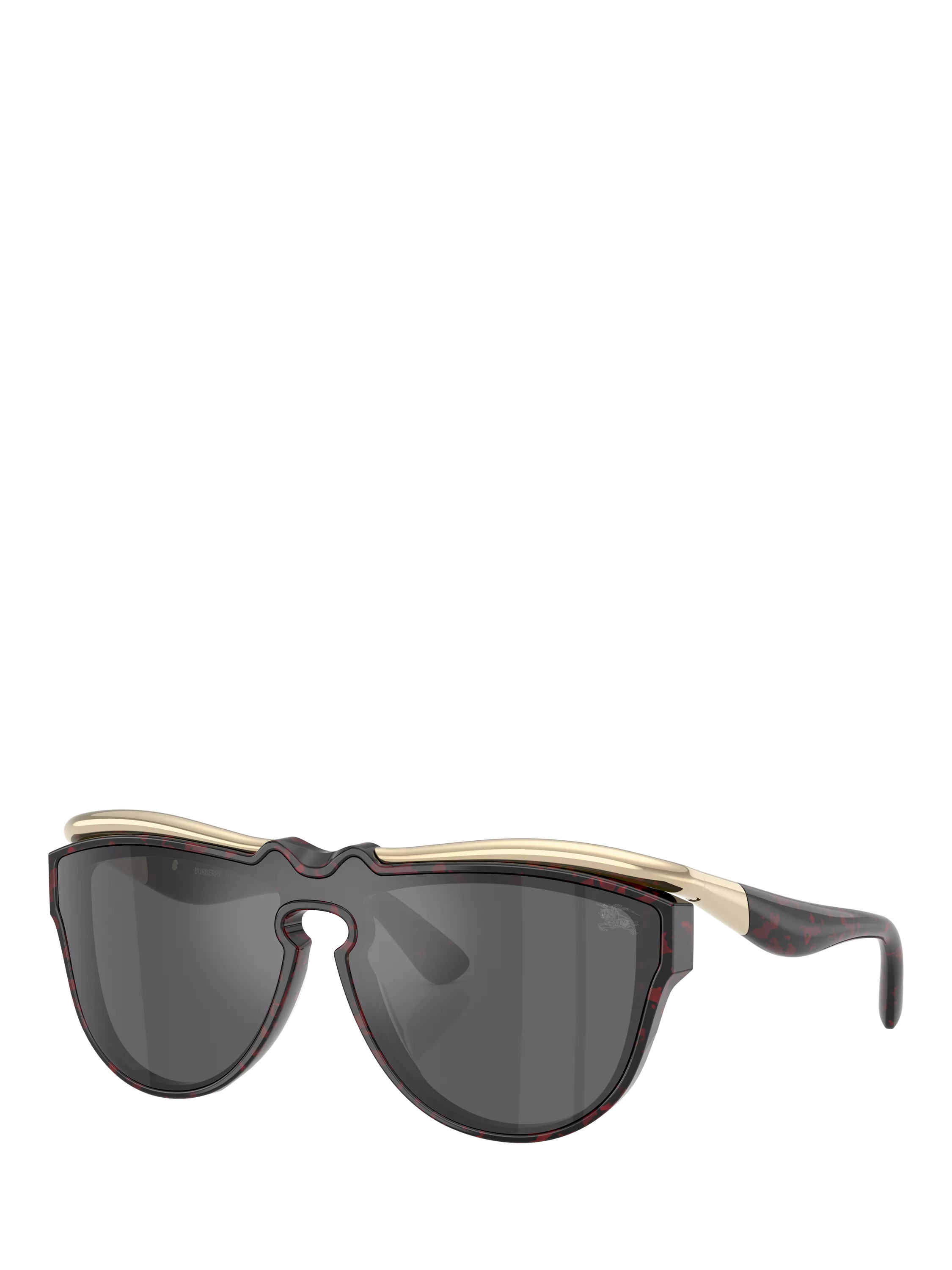 Burberry BE3162U Unisex Oval Sunglasses, Red Havana/Grey