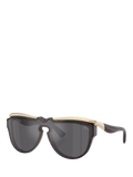 Burberry BE3162U Unisex Oval Sunglasses, Red Havana/Grey