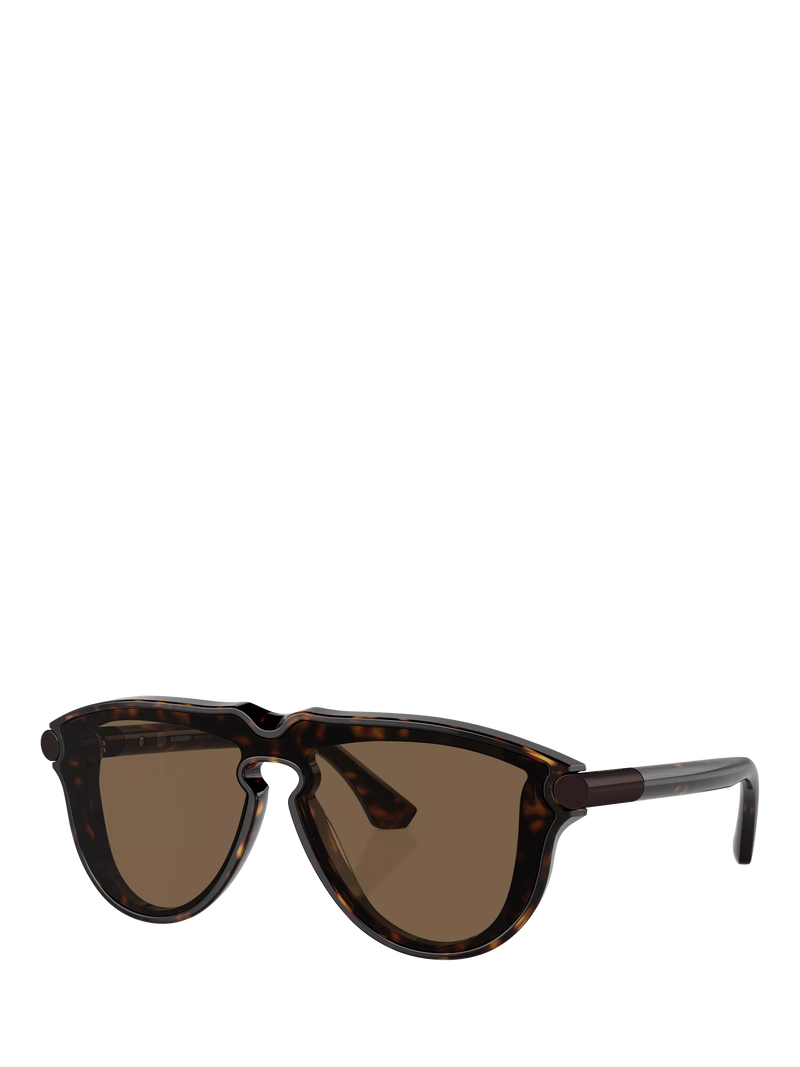 Burberry BE4427 Men's Aviator Sunglasses, Dark Havana/Brown
