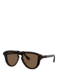 Burberry BE4427 Men's Aviator Sunglasses, Dark Havana/Brown
