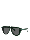 Burberry BE4427 Men's Aviator Sunglasses, Green/Grey