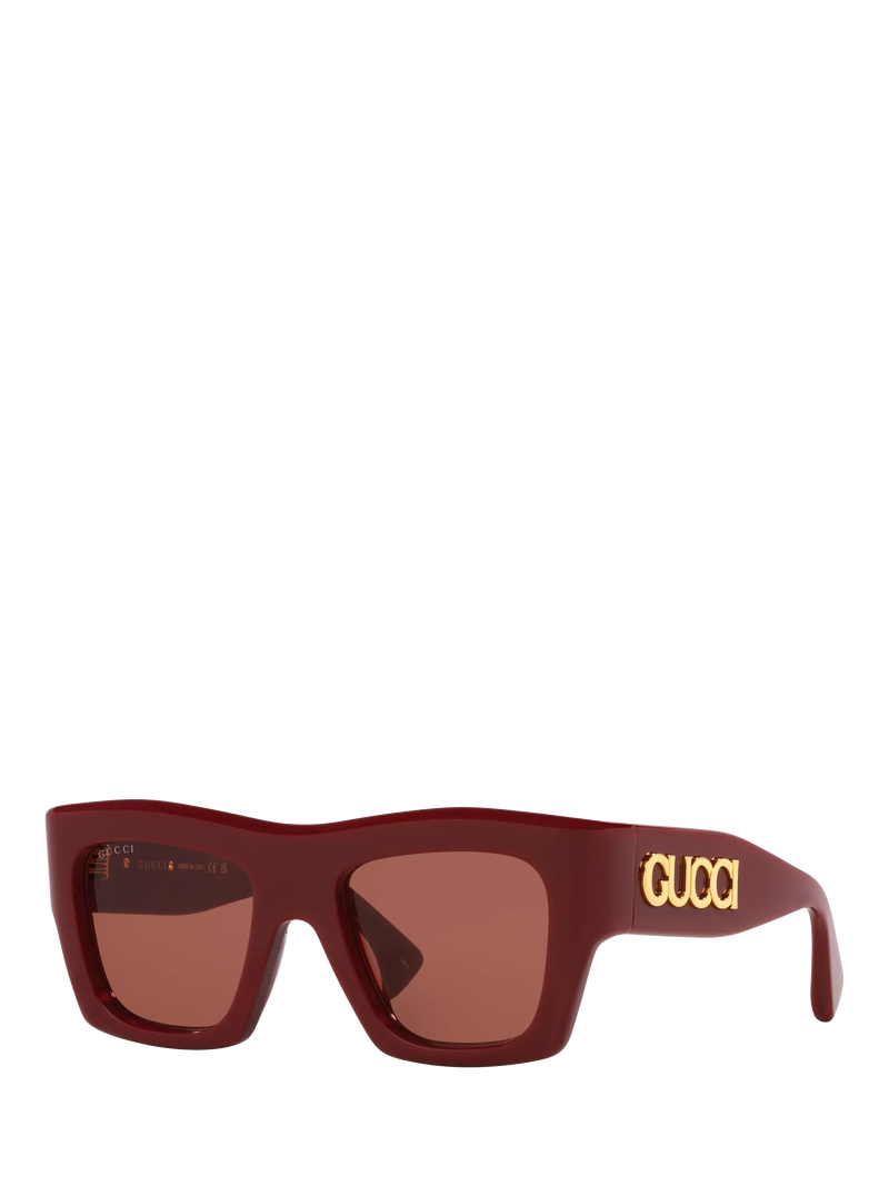 Gucci Square Sunglasses Black Acetate 52mm
