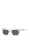 Gucci 0GC002188 Cat's Eye Sunglasses, White/Grey