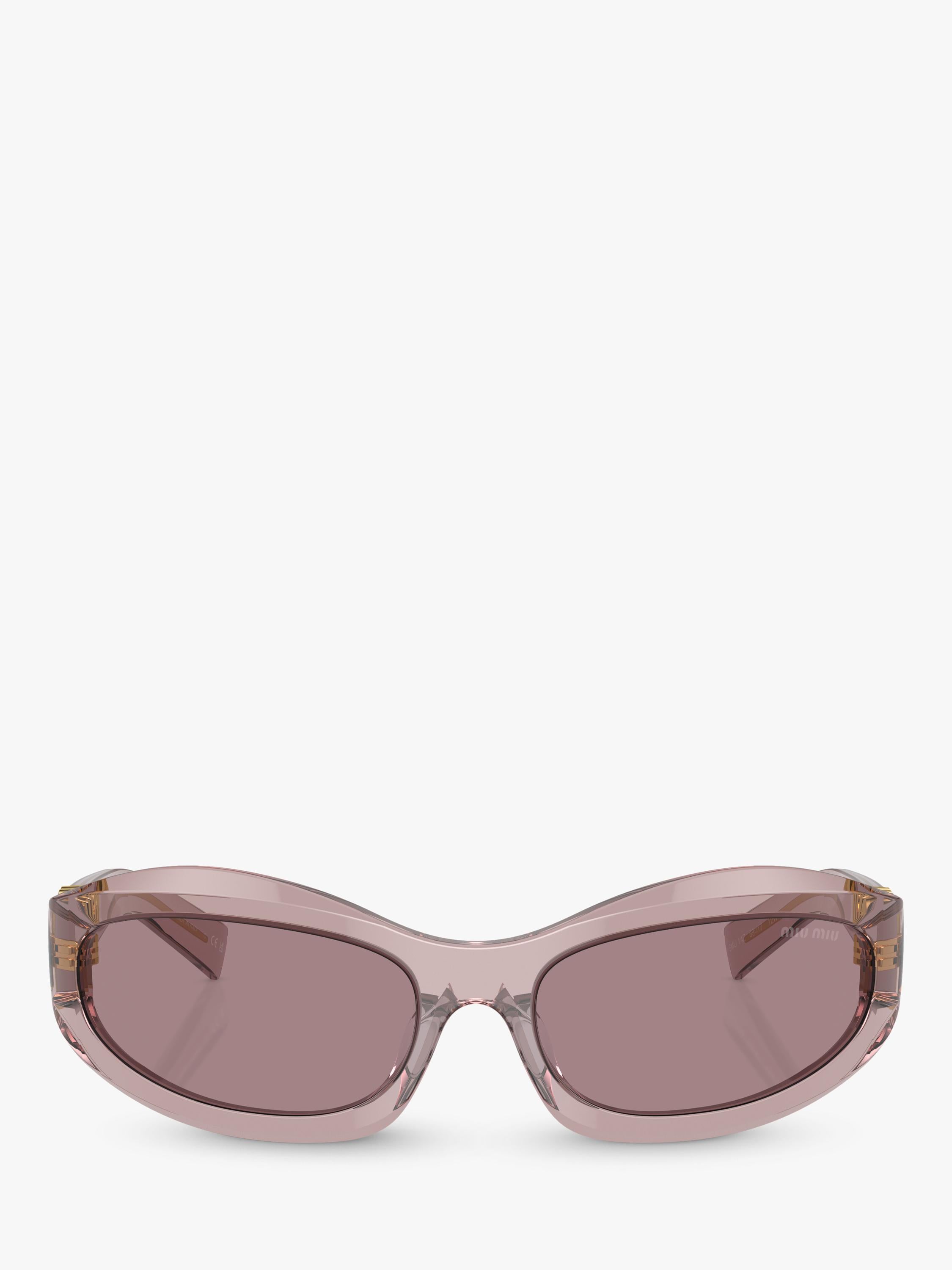 Miu Miu irregular sunglasses transparent mauve mauve - British product