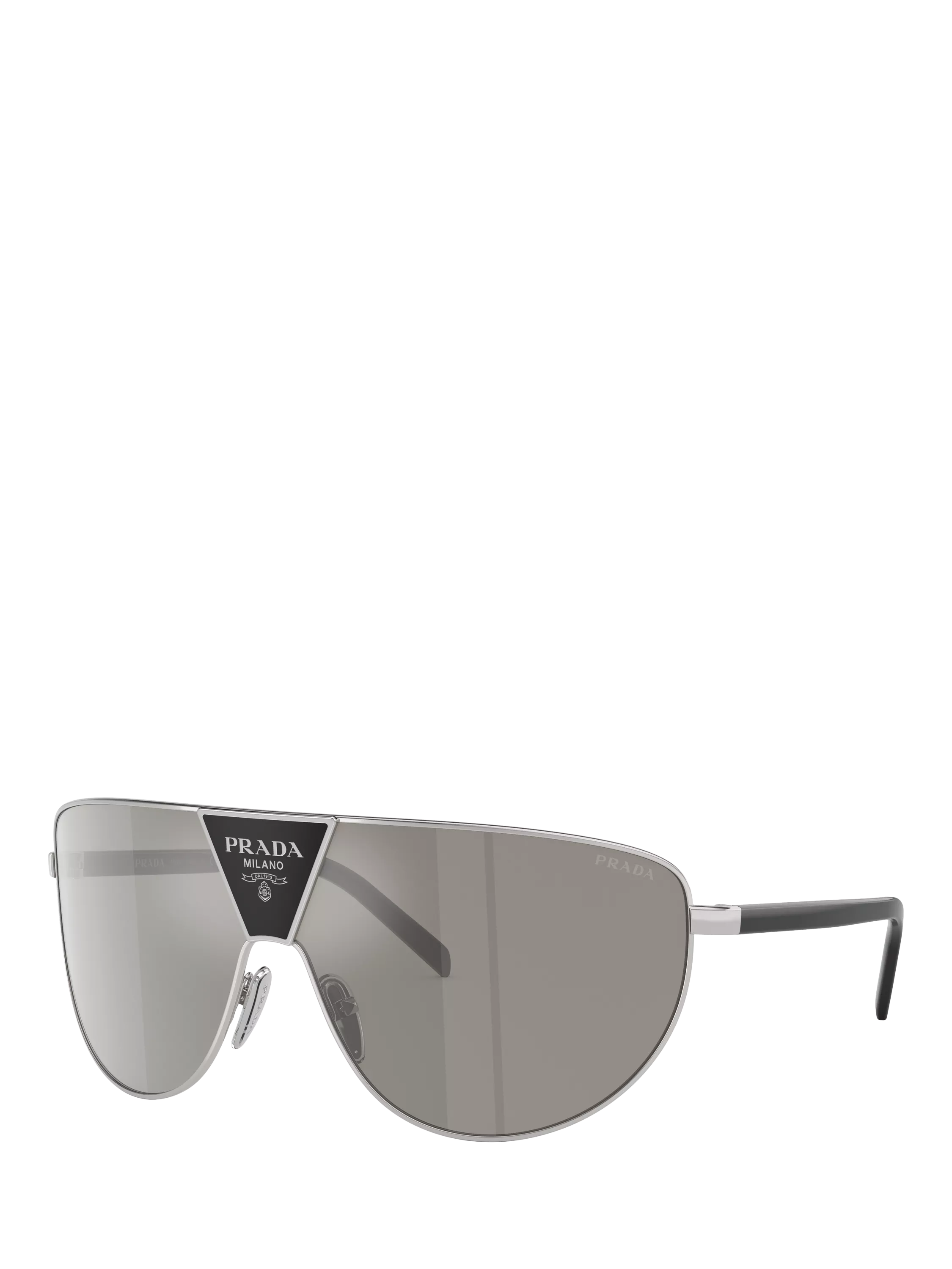 Prada PR 69ZS Men's Aviator Sunglasses, Silver/Mirror Grey