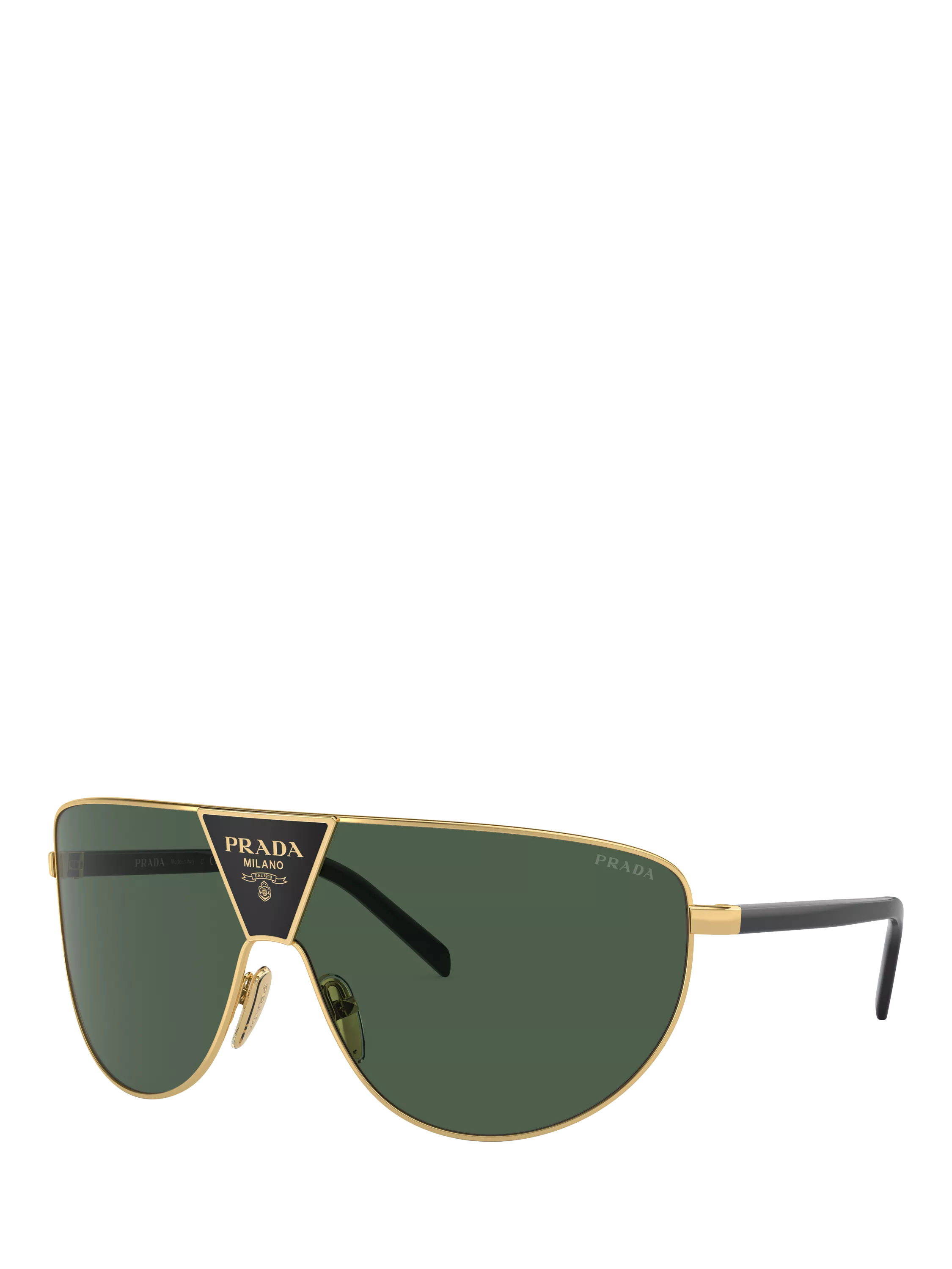 Prada PR 69ZS Men's Aviator Sunglasses, Gold/Green