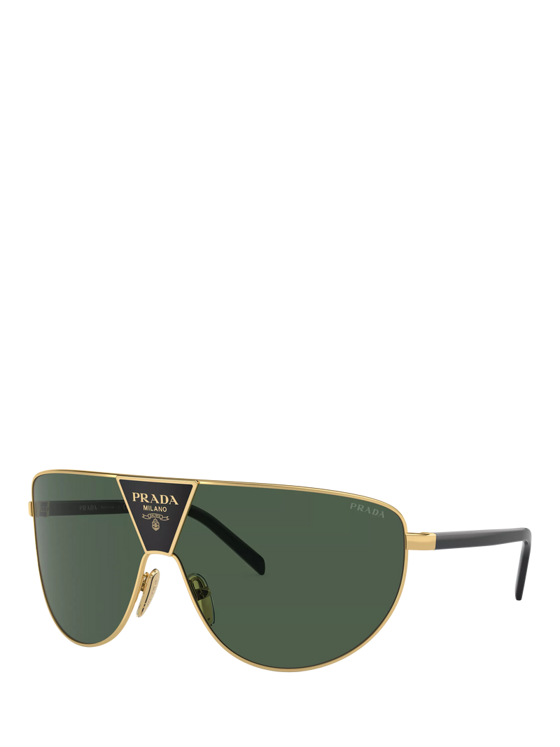 Prada PR 69ZS Men's Aviator Sunglasses, Gold/Green