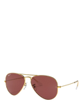 Ray-Ban aviator sunglasses gold metal frame glass lenses, UK version