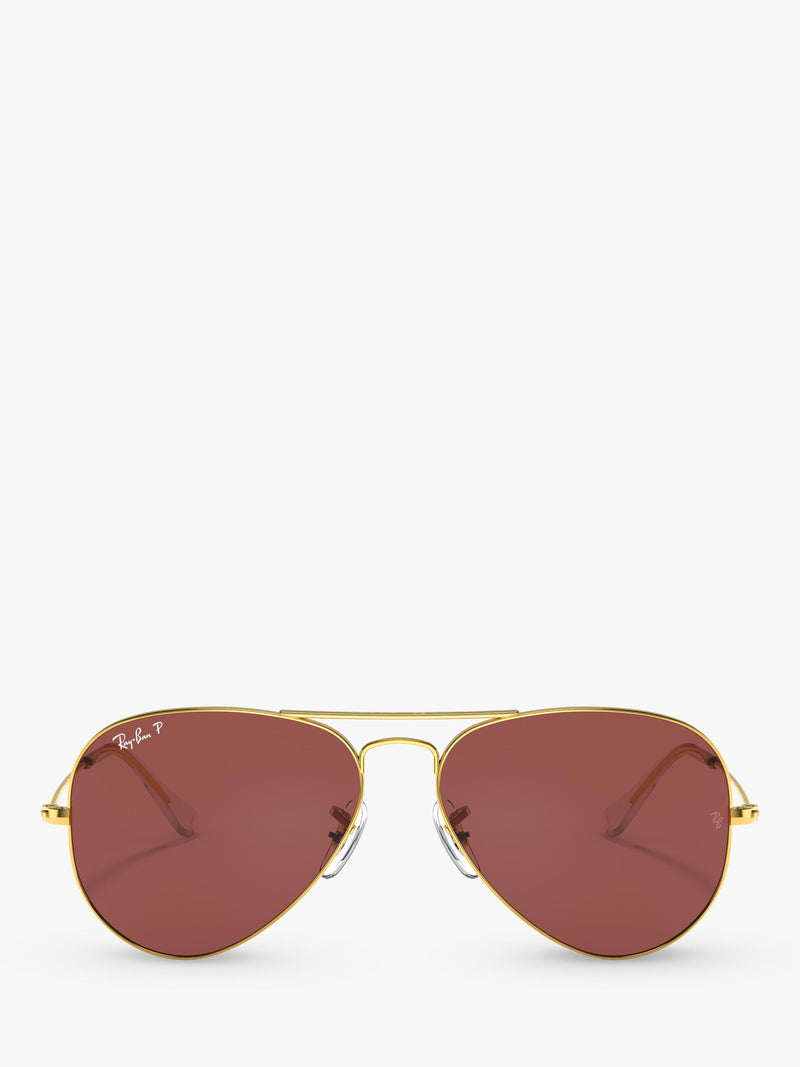 Ray-Ban aviator sunglasses gold metal frame glass lenses, UK version