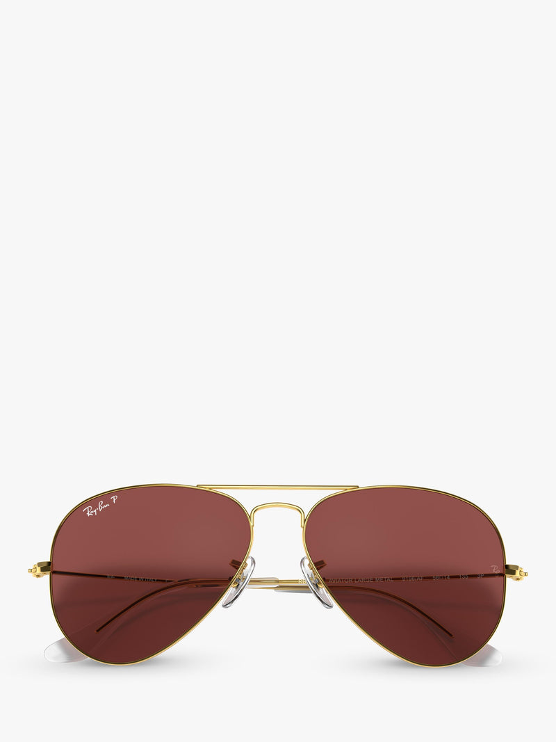 Ray-Ban aviator sunglasses gold metal frame glass lenses, UK version