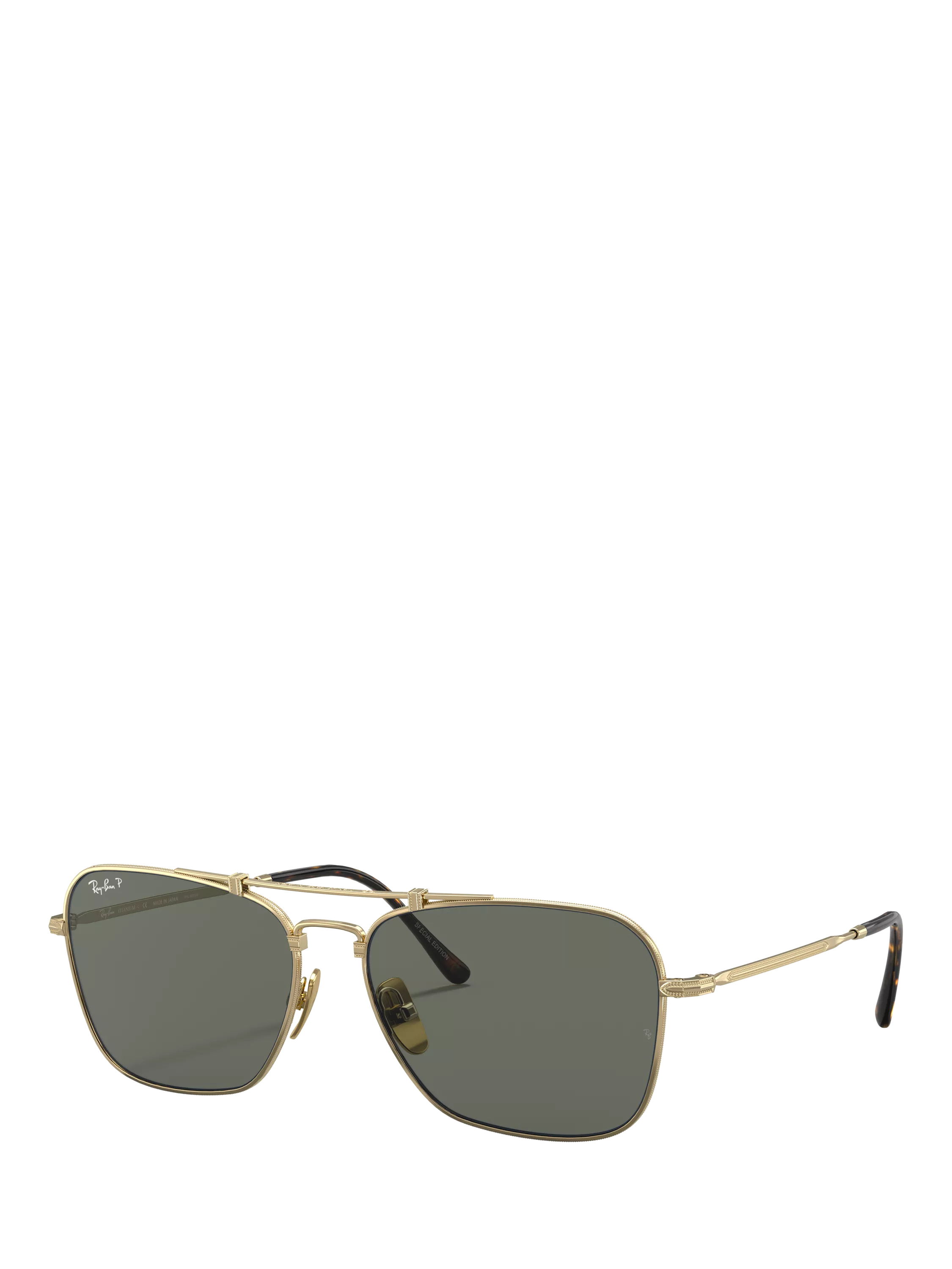 Ray-Ban RB8136 gold square titanium sunglasses with glass lenses, UK version