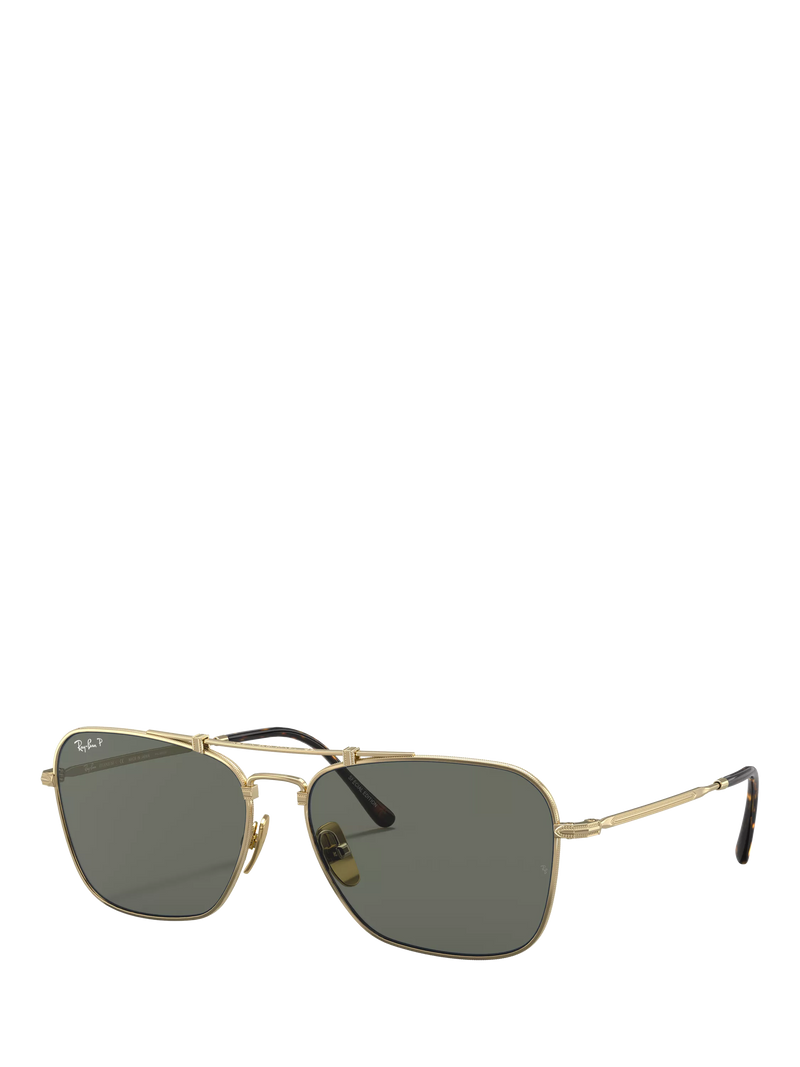 Ray-Ban RB8136 gold square titanium sunglasses with glass lenses, UK version