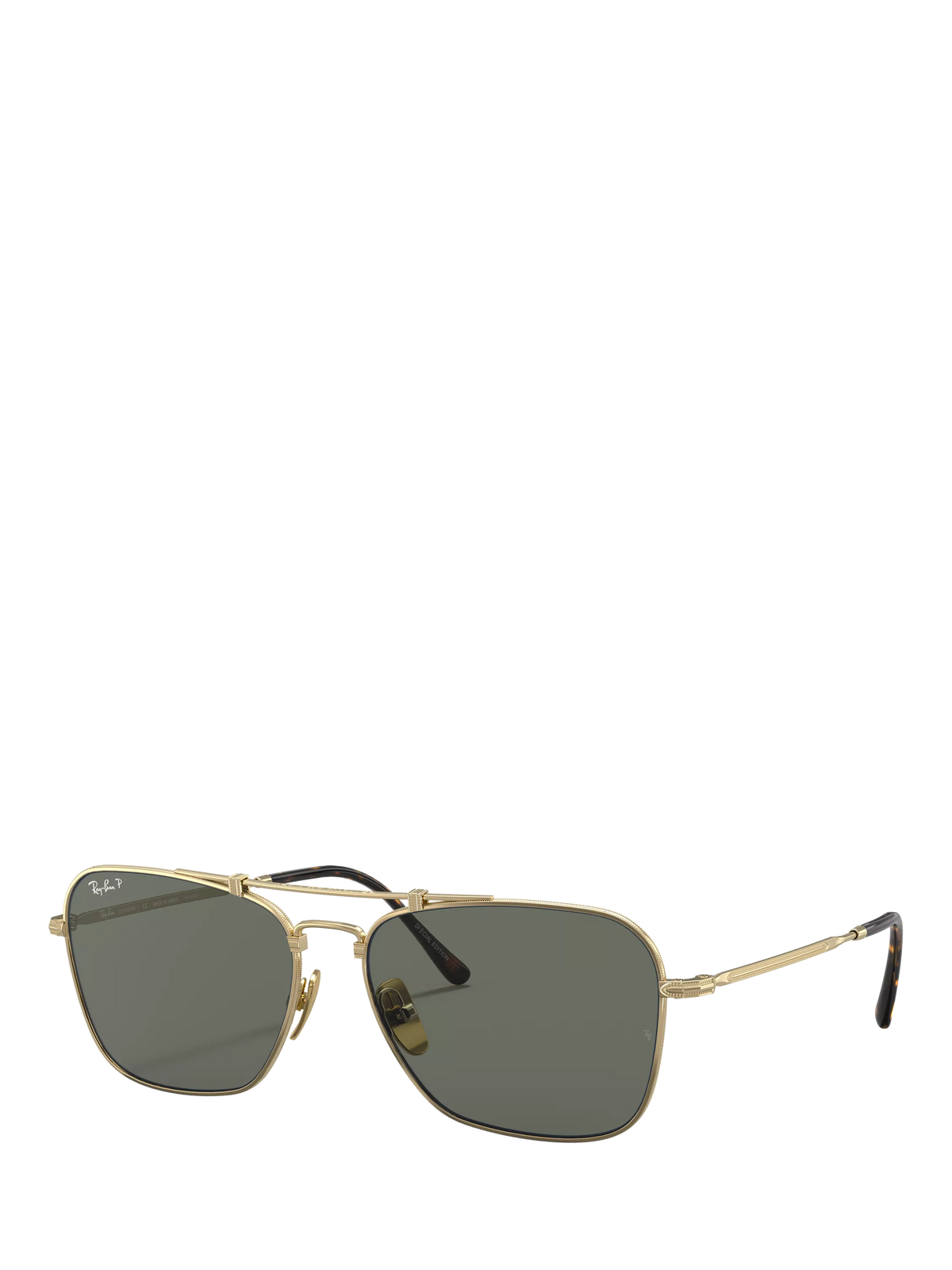 Ray-Ban RB8136 gold square titanium sunglasses with glass lenses, UK version