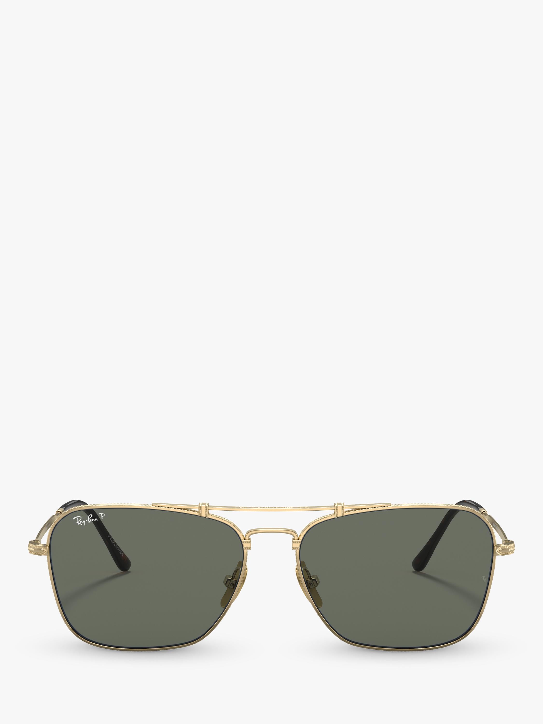 Ray-Ban RB8136 gold square titanium sunglasses with glass lenses, UK version