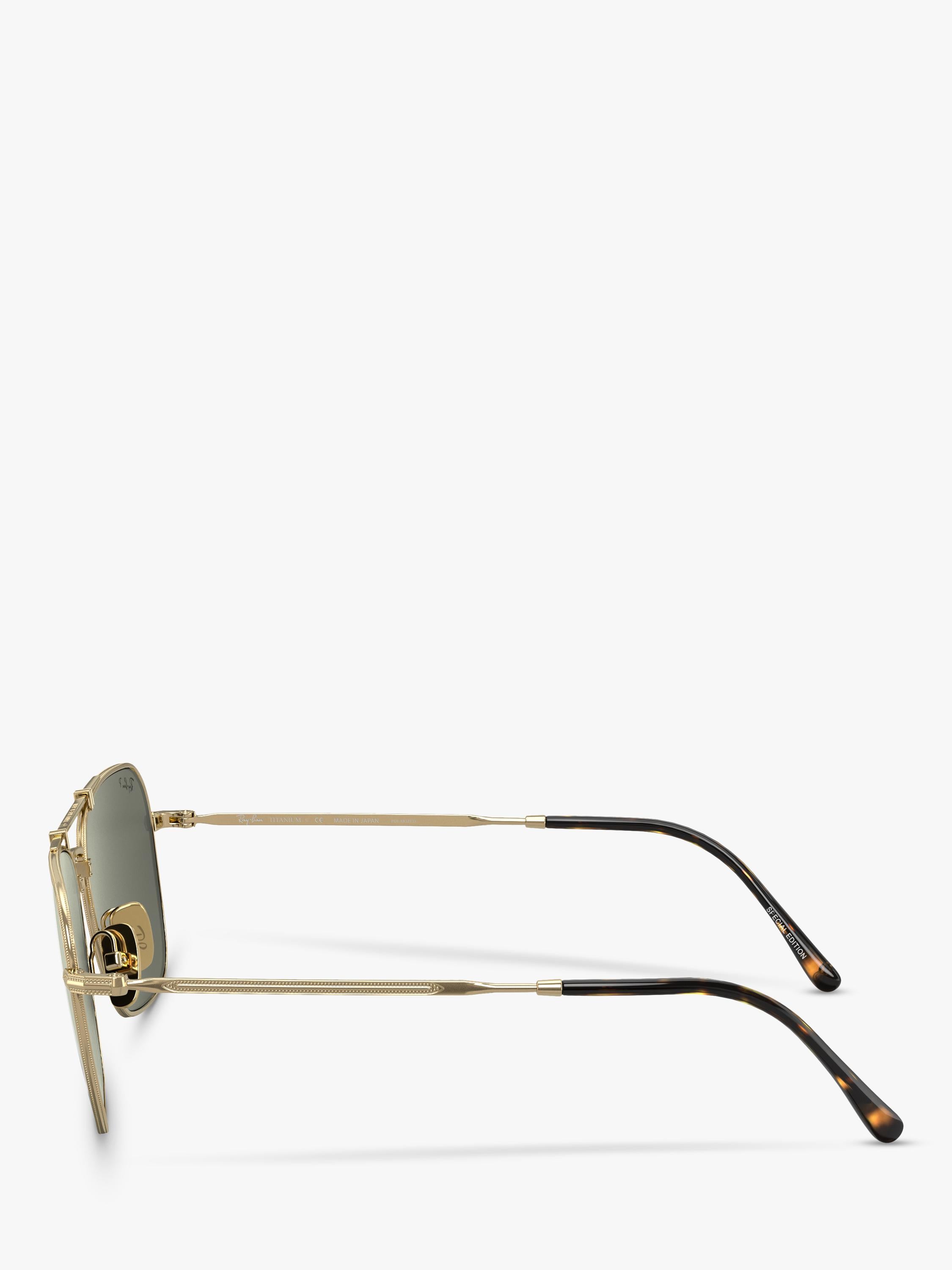 Ray-Ban RB8136 gold square titanium sunglasses with glass lenses, UK version