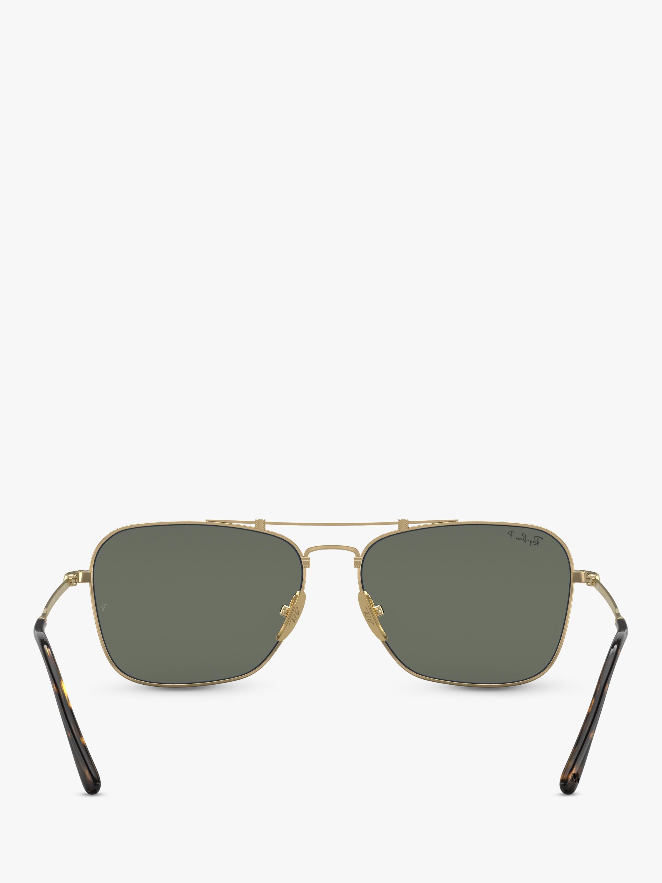 Ray-Ban RB8136 gold square titanium sunglasses with glass lenses, UK version